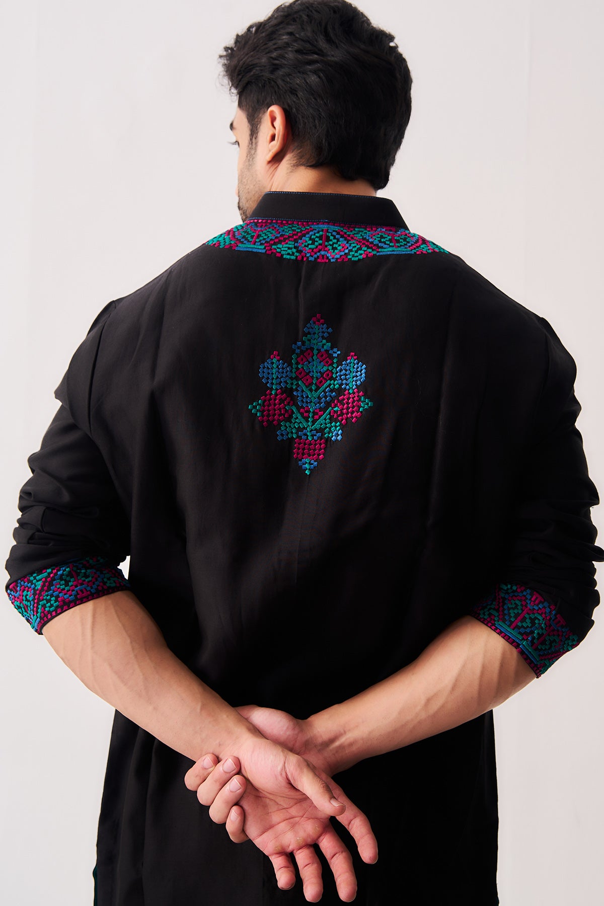 Black Twilight Flora Kurta Set