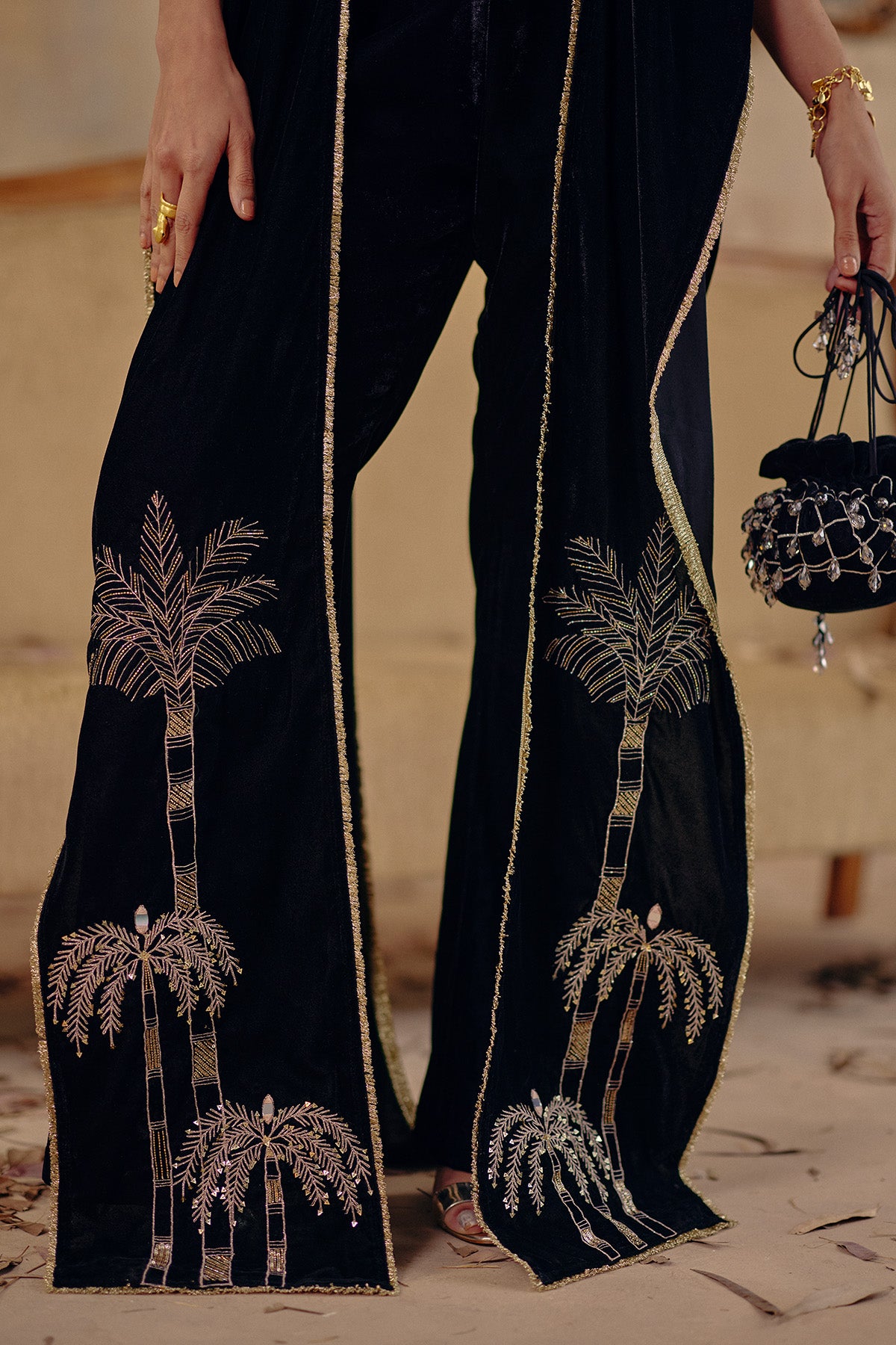 Black Velvet Cape Co-ord Set