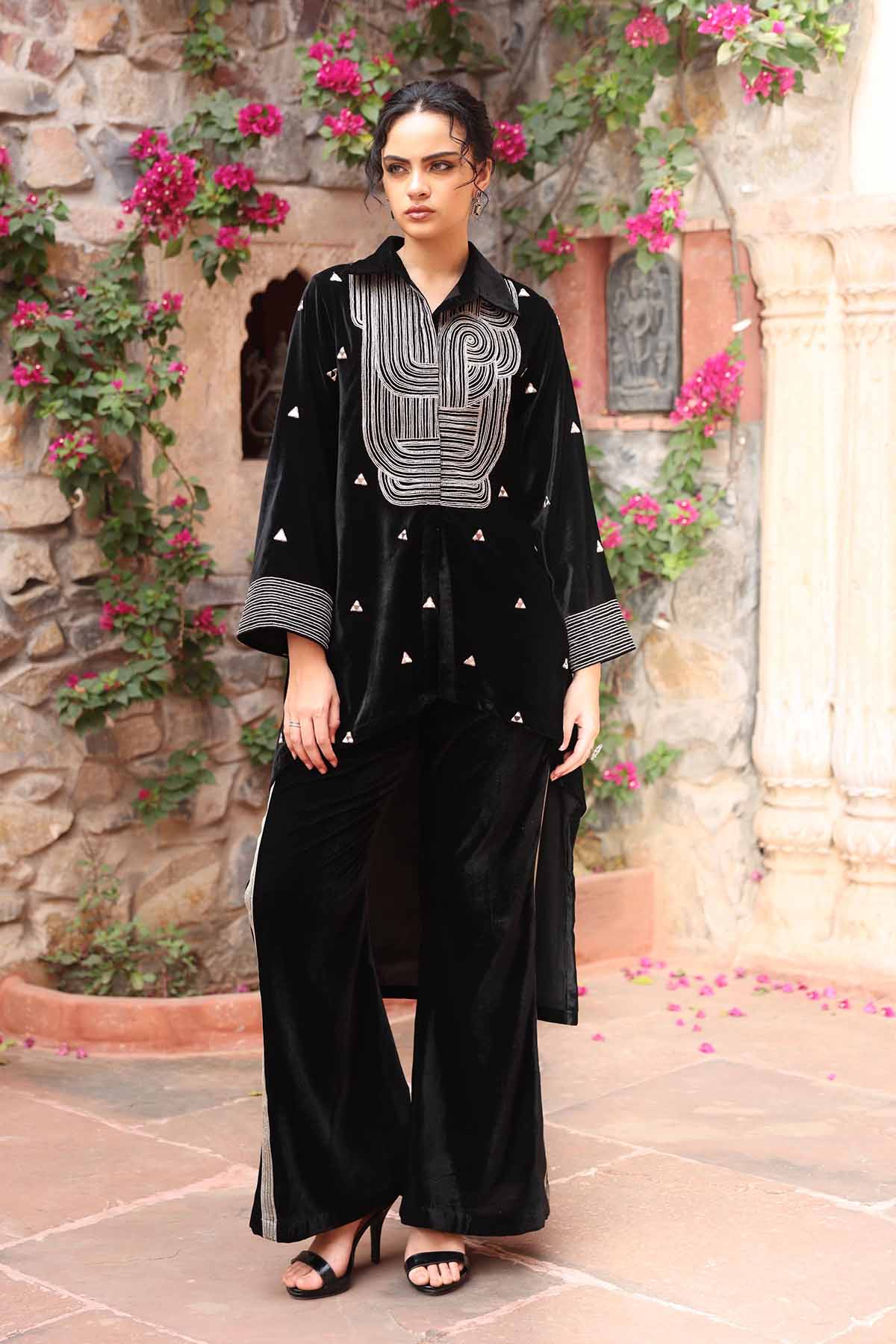 Black Velvet Dori Shirt & Pants
