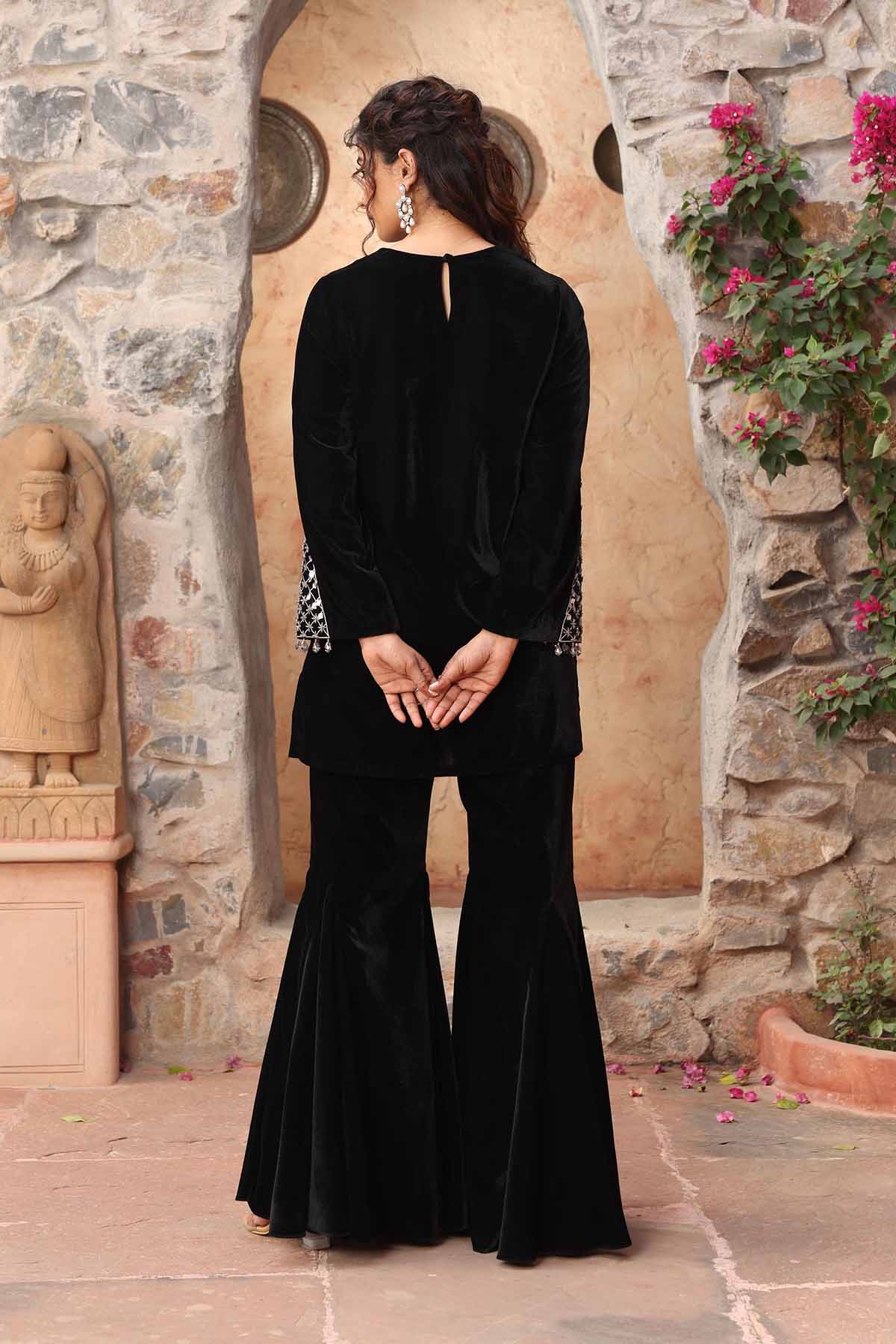 Black Velvet Kurta Co-ord Set