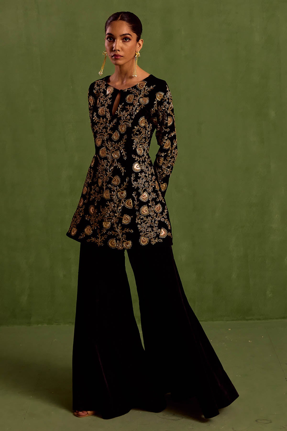 Black Velvet Kurta & Sharara