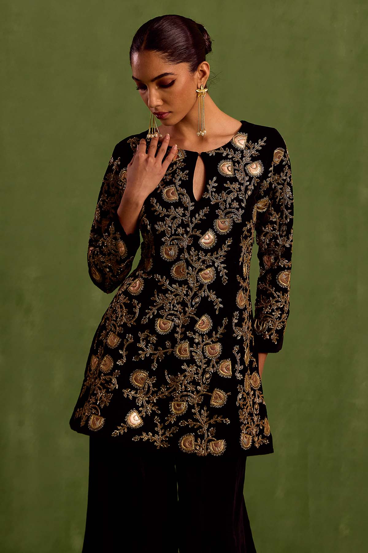 Black Velvet Kurta & Sharara