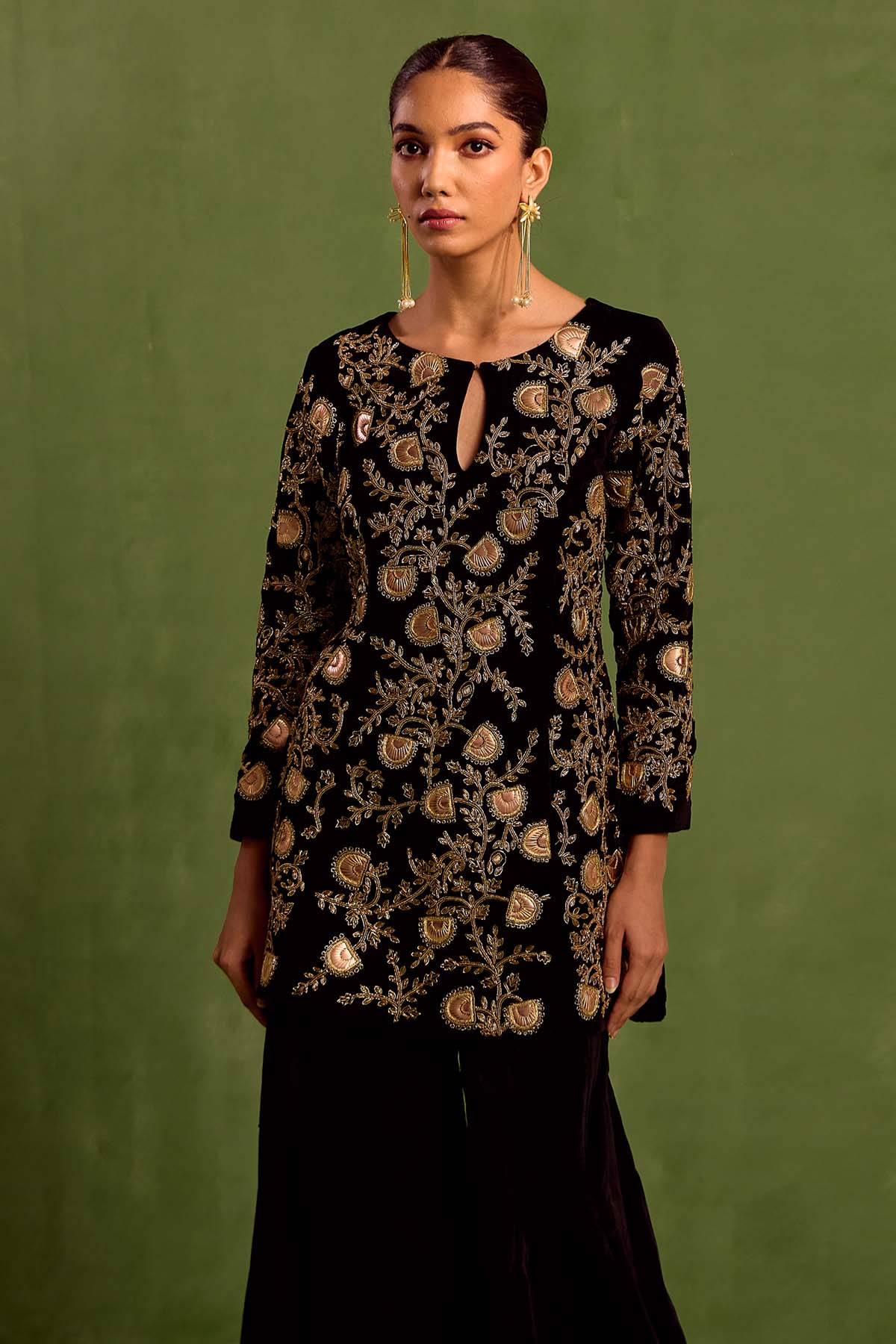 Black Velvet Kurta & Sharara