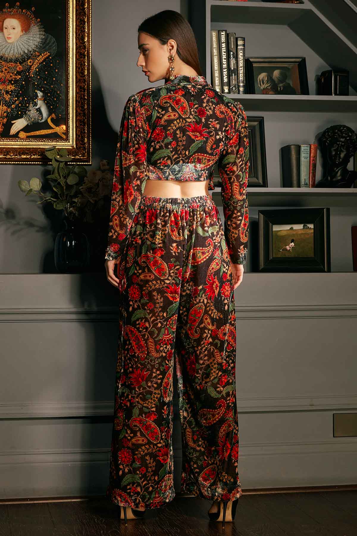 Black Velvet Printed Co-ord Set