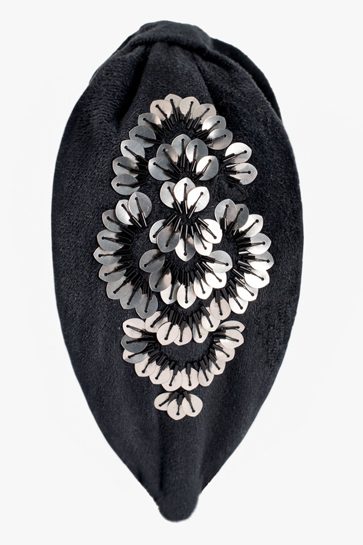 Black Velvet Sequins Headband