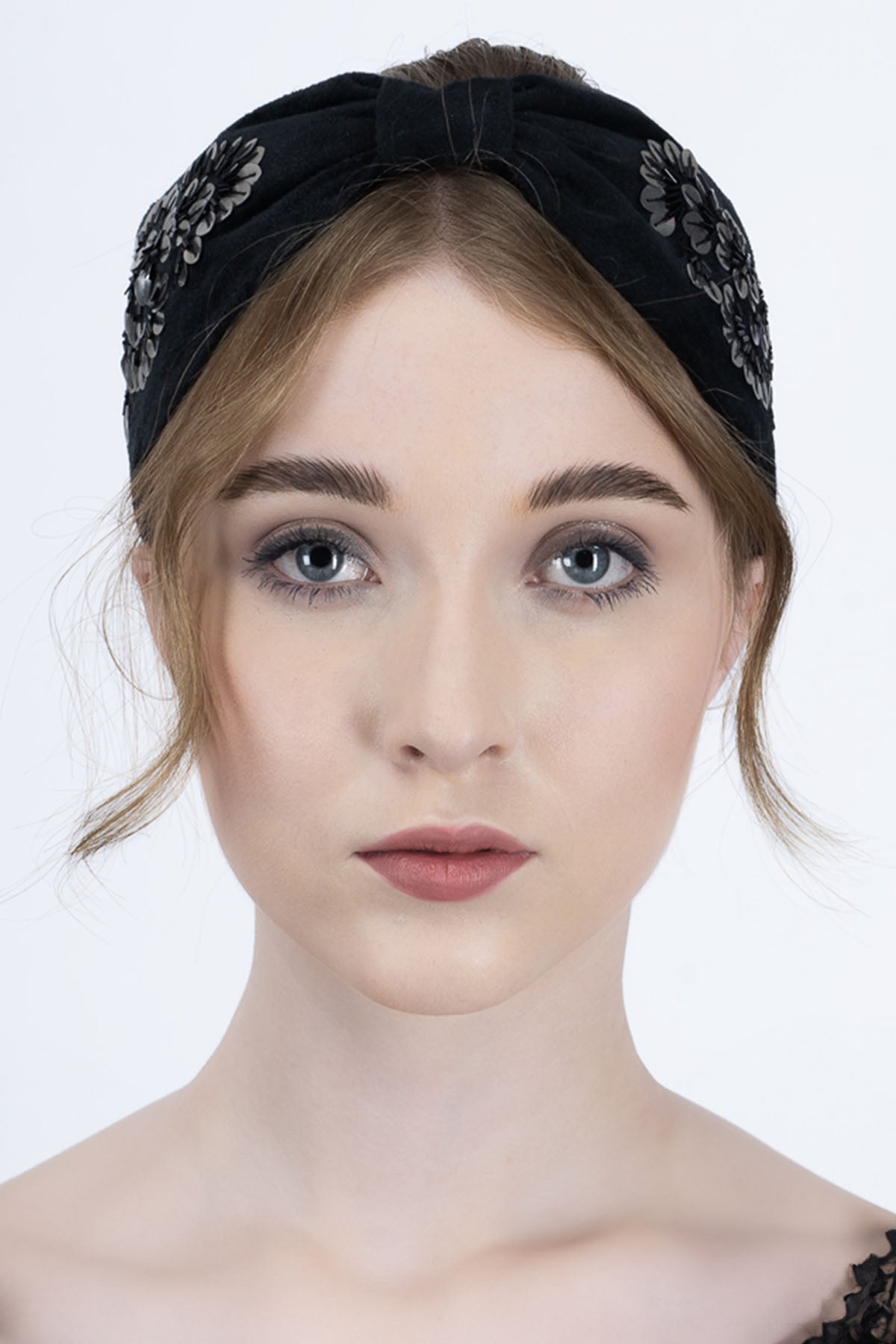 Black Velvet Sequins Headband