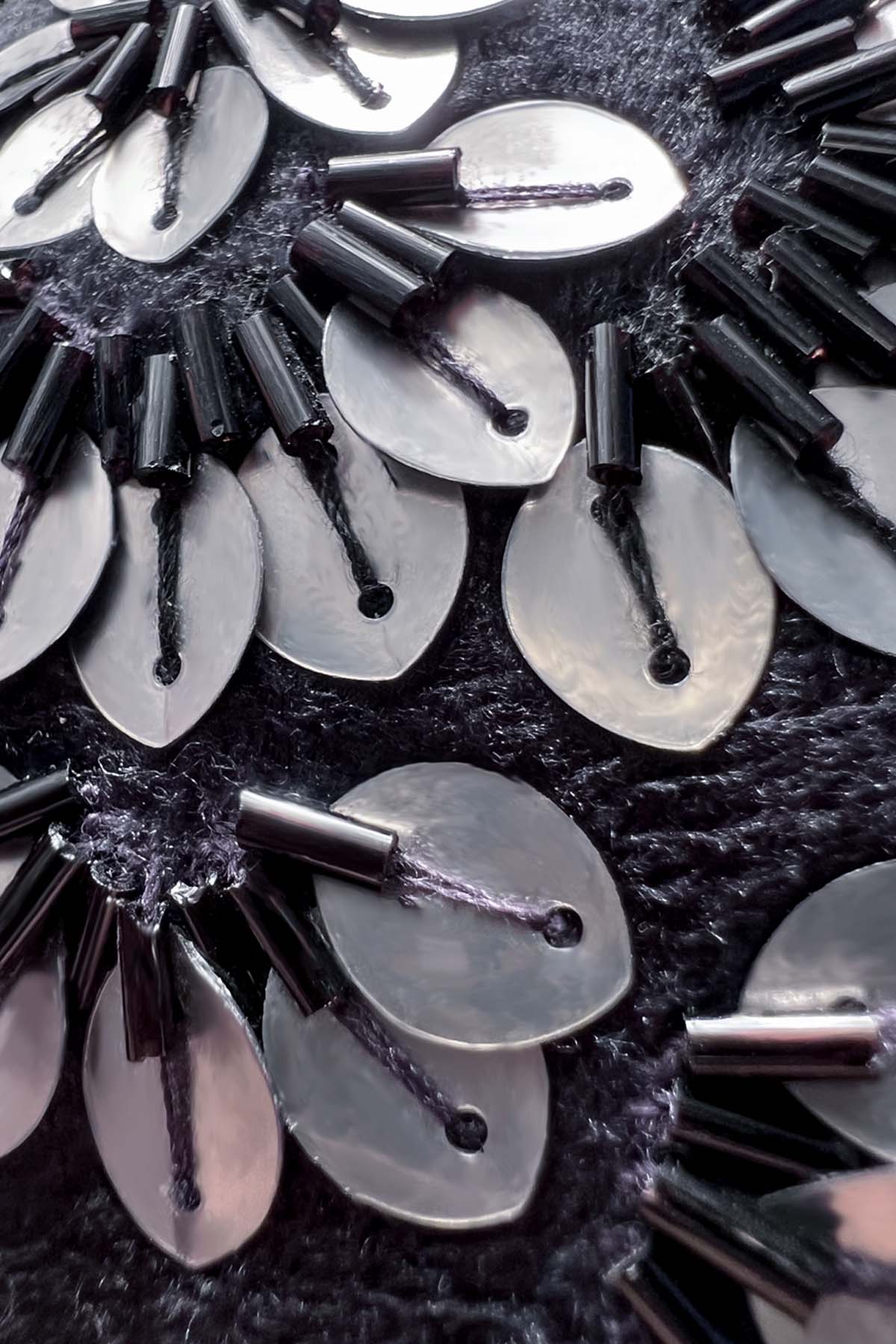 Black Velvet Sequins Headband