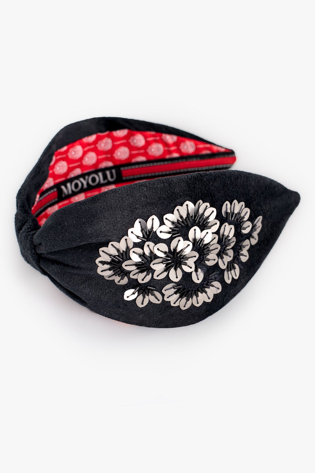 Moyolu Black Velvet Sequins Headband Accessories online at ScrollnShops
