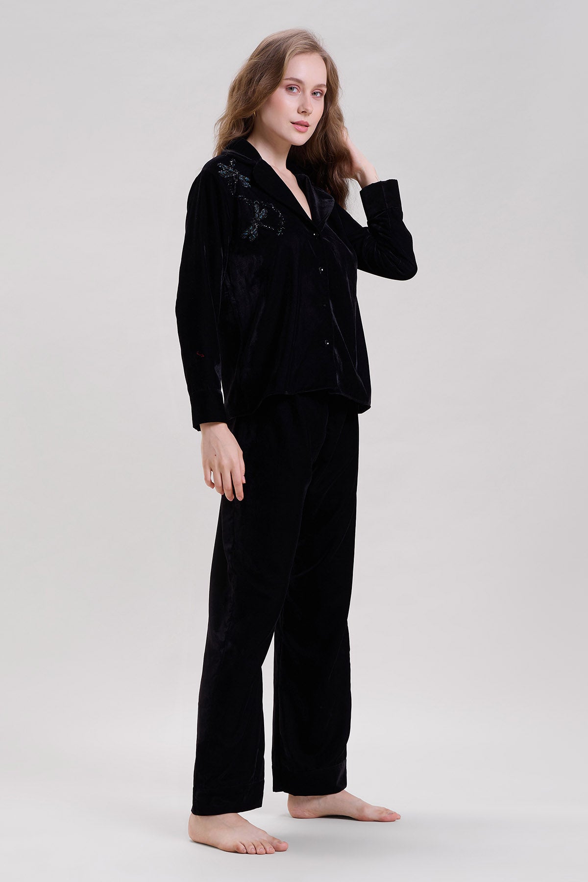Black Velvet Shirt & Pyjama