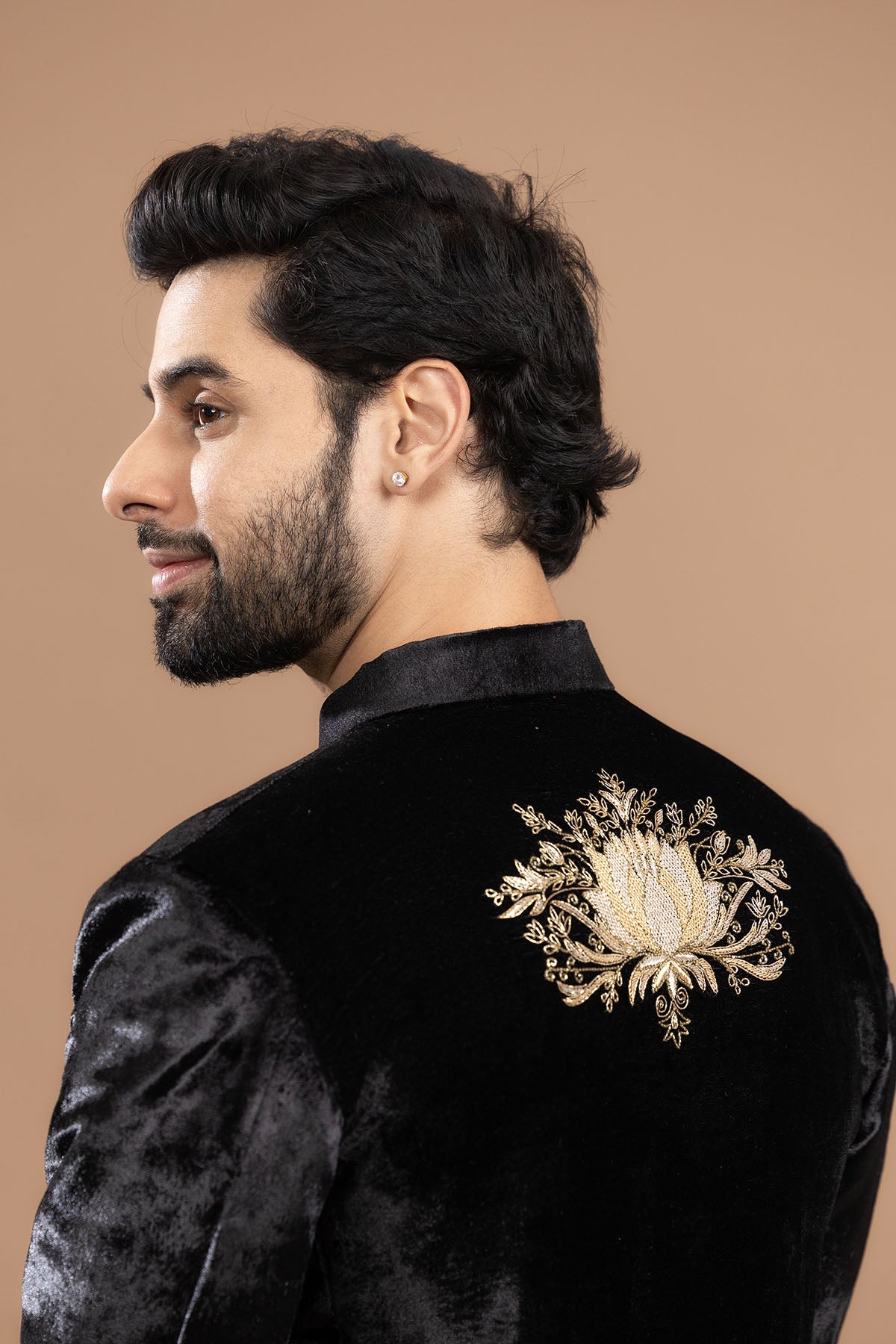 Black Velvet Zardozi Suit Set