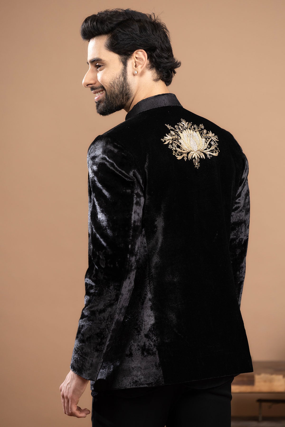 Black Velvet Zardozi Suit Set