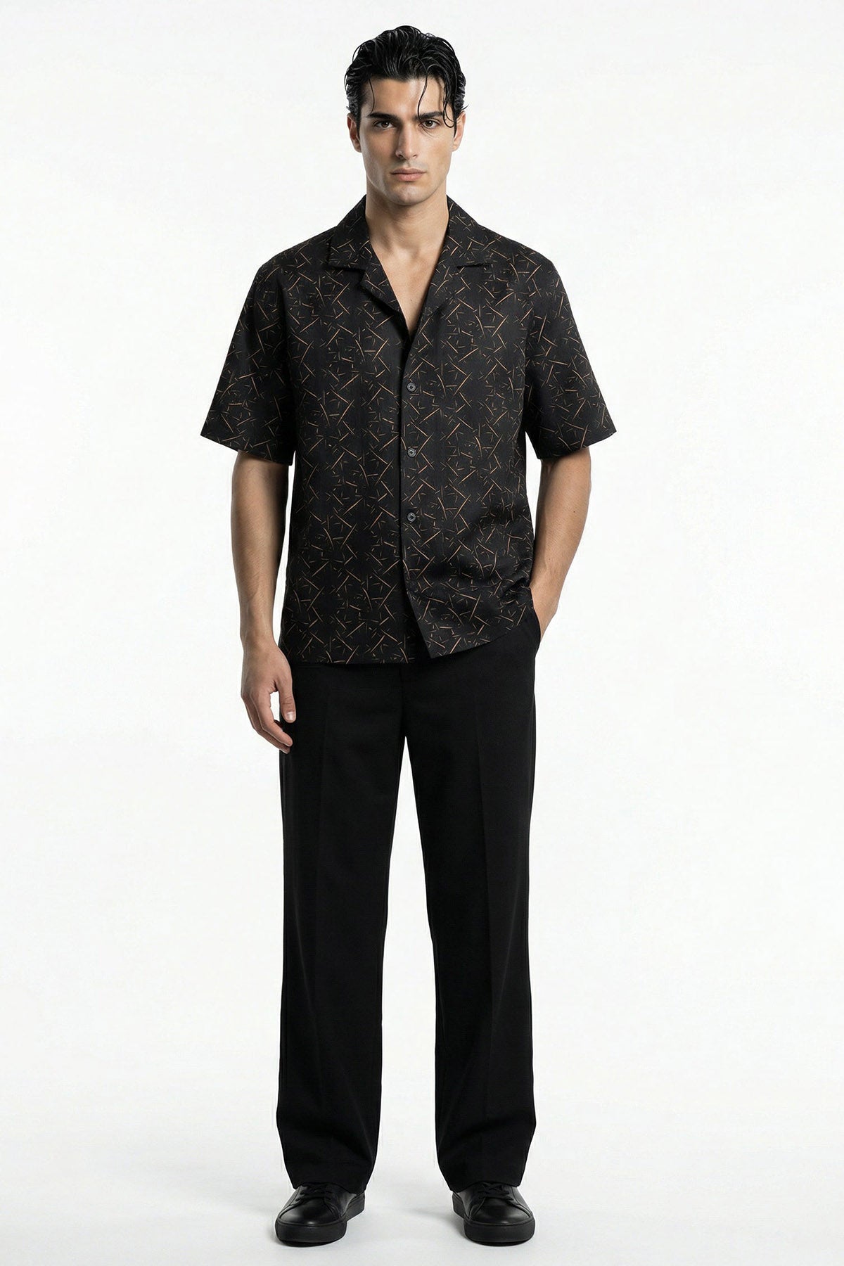Buy Black Viscose Deep Tonal Shirt for men by Tezhhomayaa online available at scrollnshops