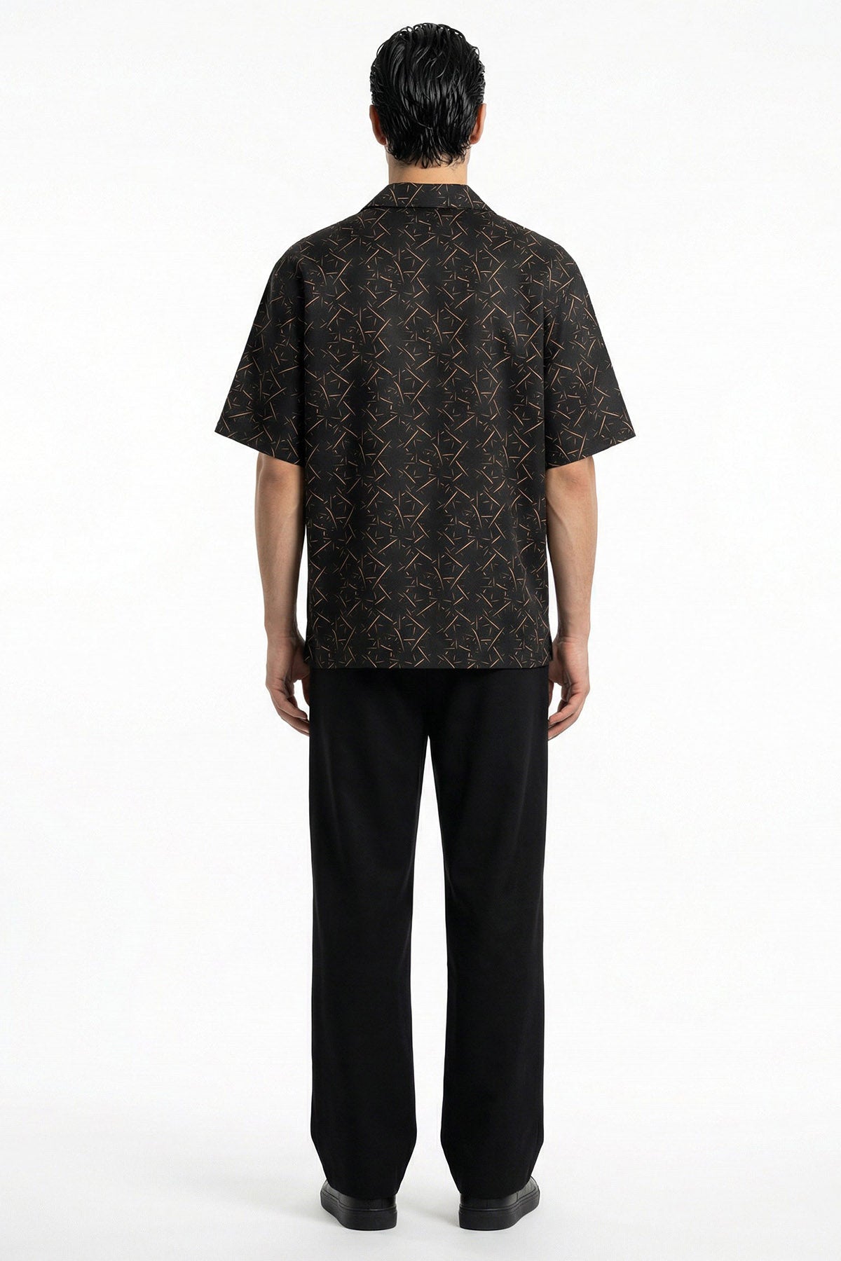 Black Viscose Deep Tonal Shirt