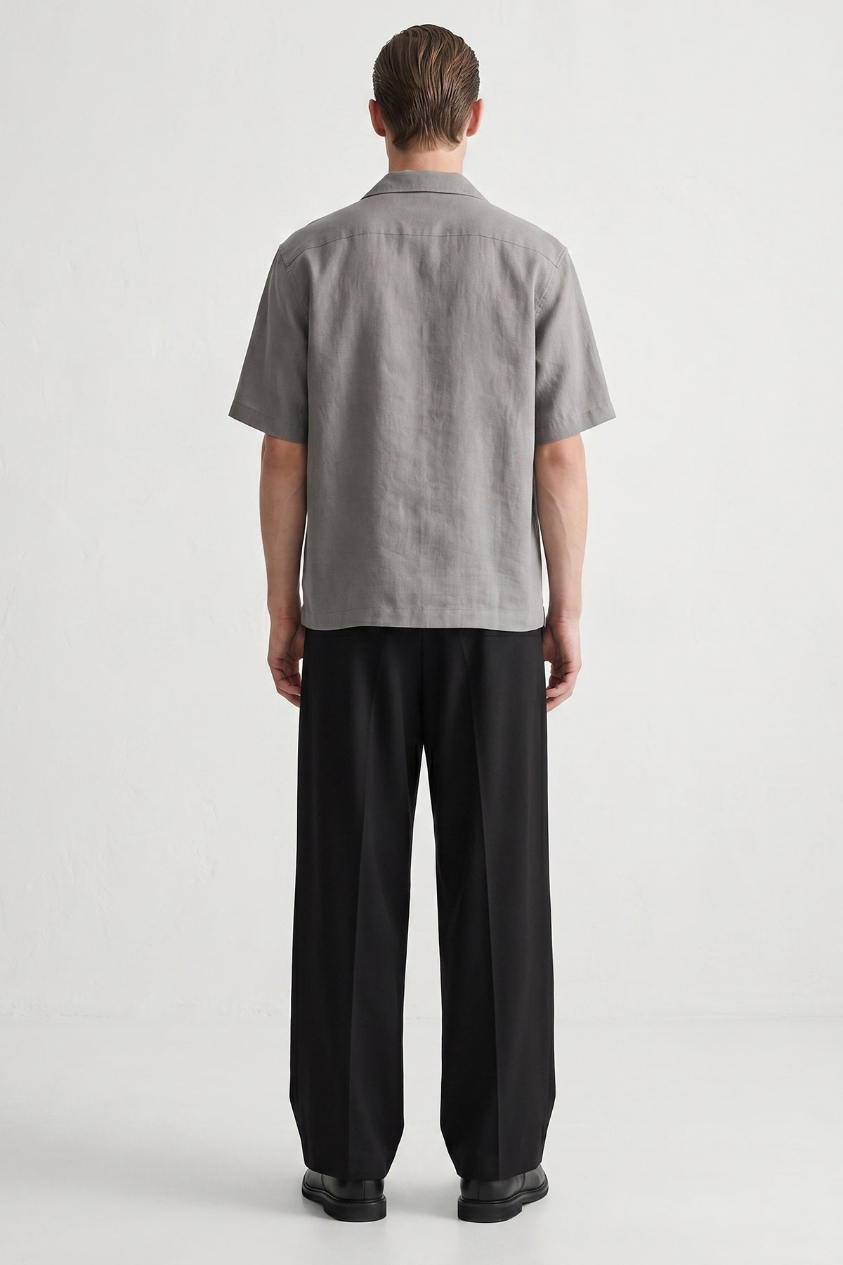 Black Viscose Lycra Wide Pants