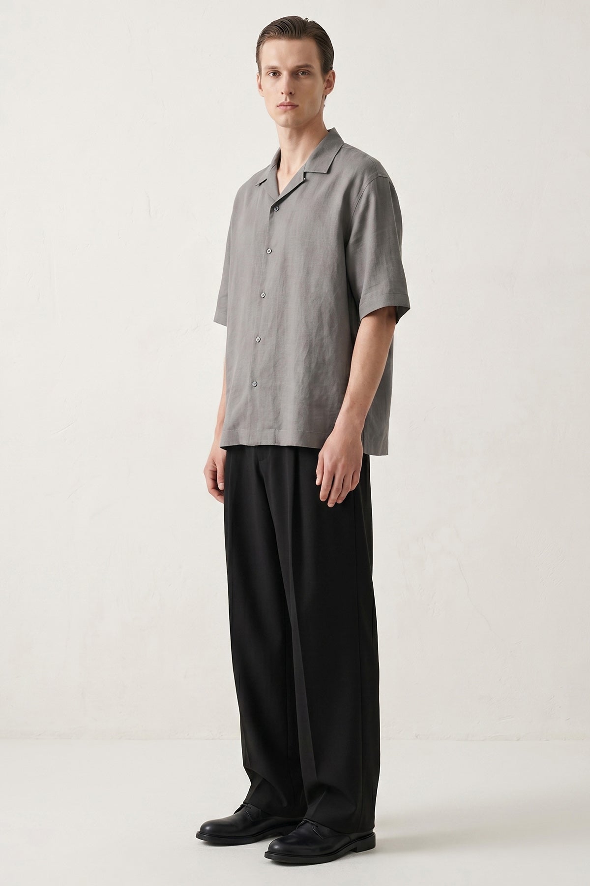 Black Viscose Lycra Wide Pants