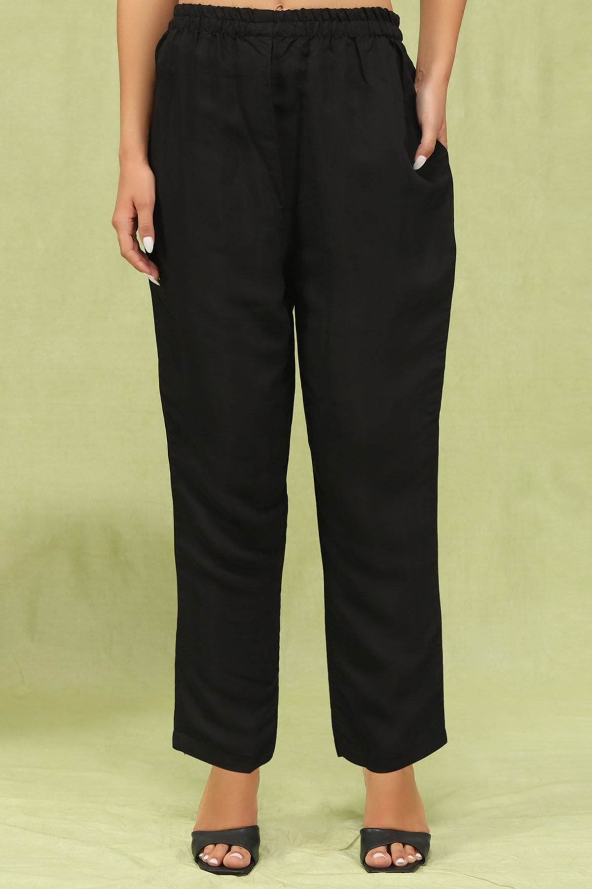Black Viscose Roman Kurta Set