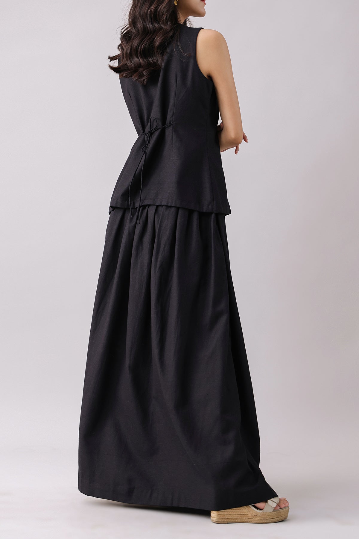 Black Waistcoat & Gathered Skirt