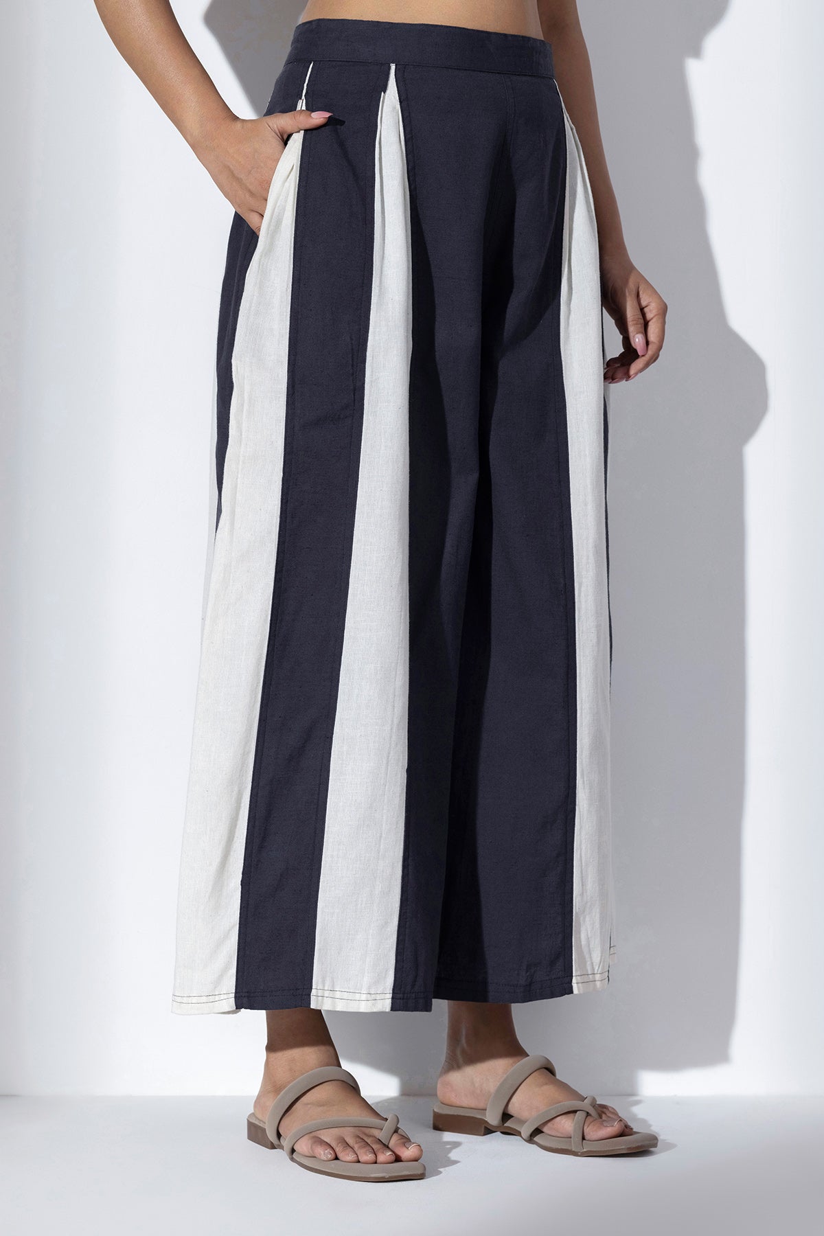 Black & White High-Waist Pants