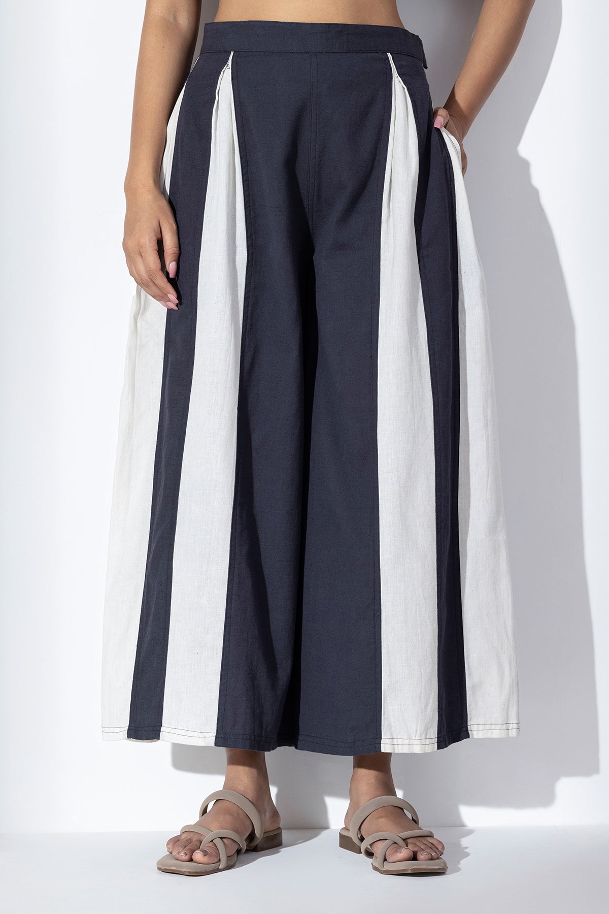 Black & White High-Waist Pants