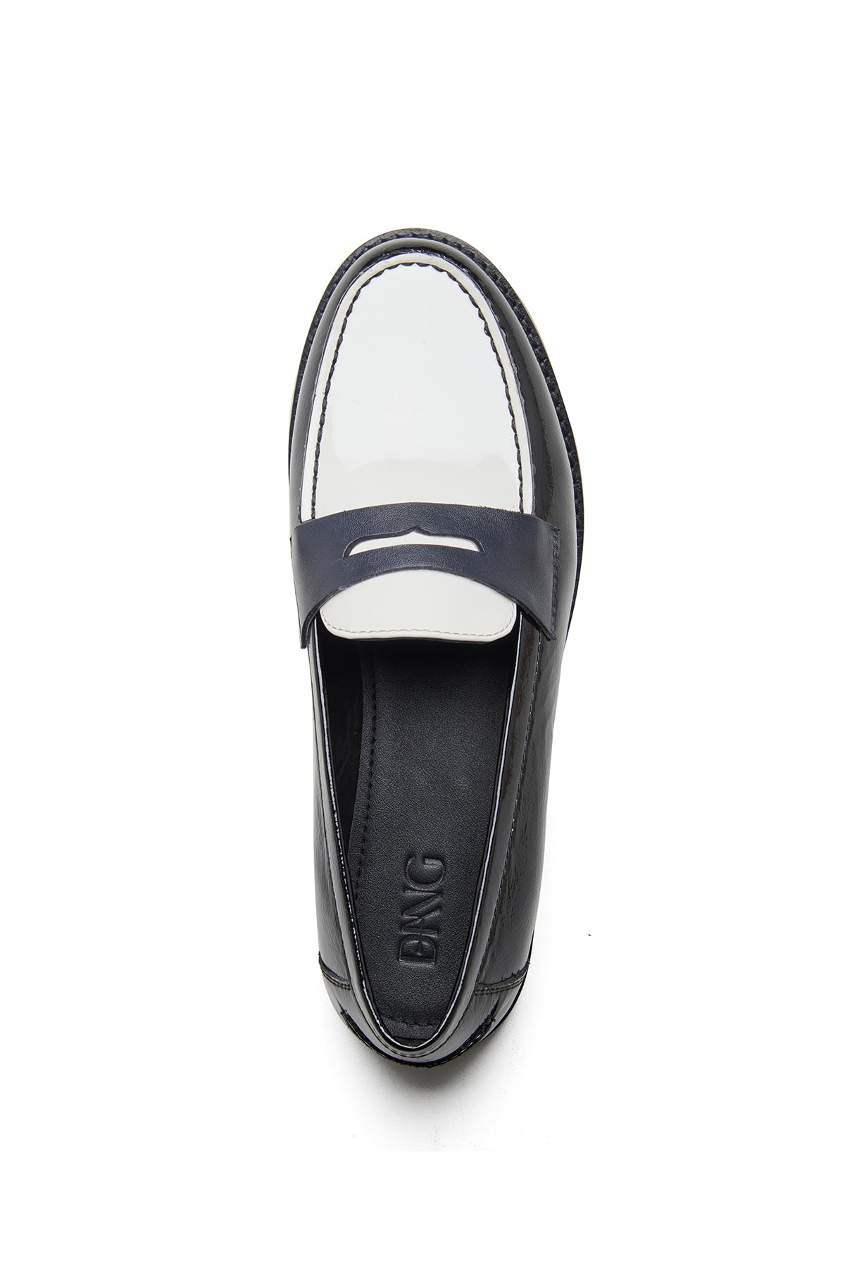 Black & White Leather Loafers