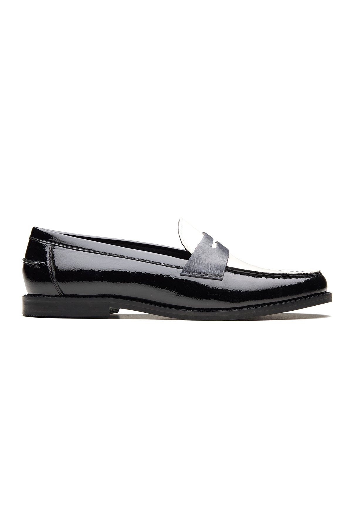 Black & White Leather Loafers