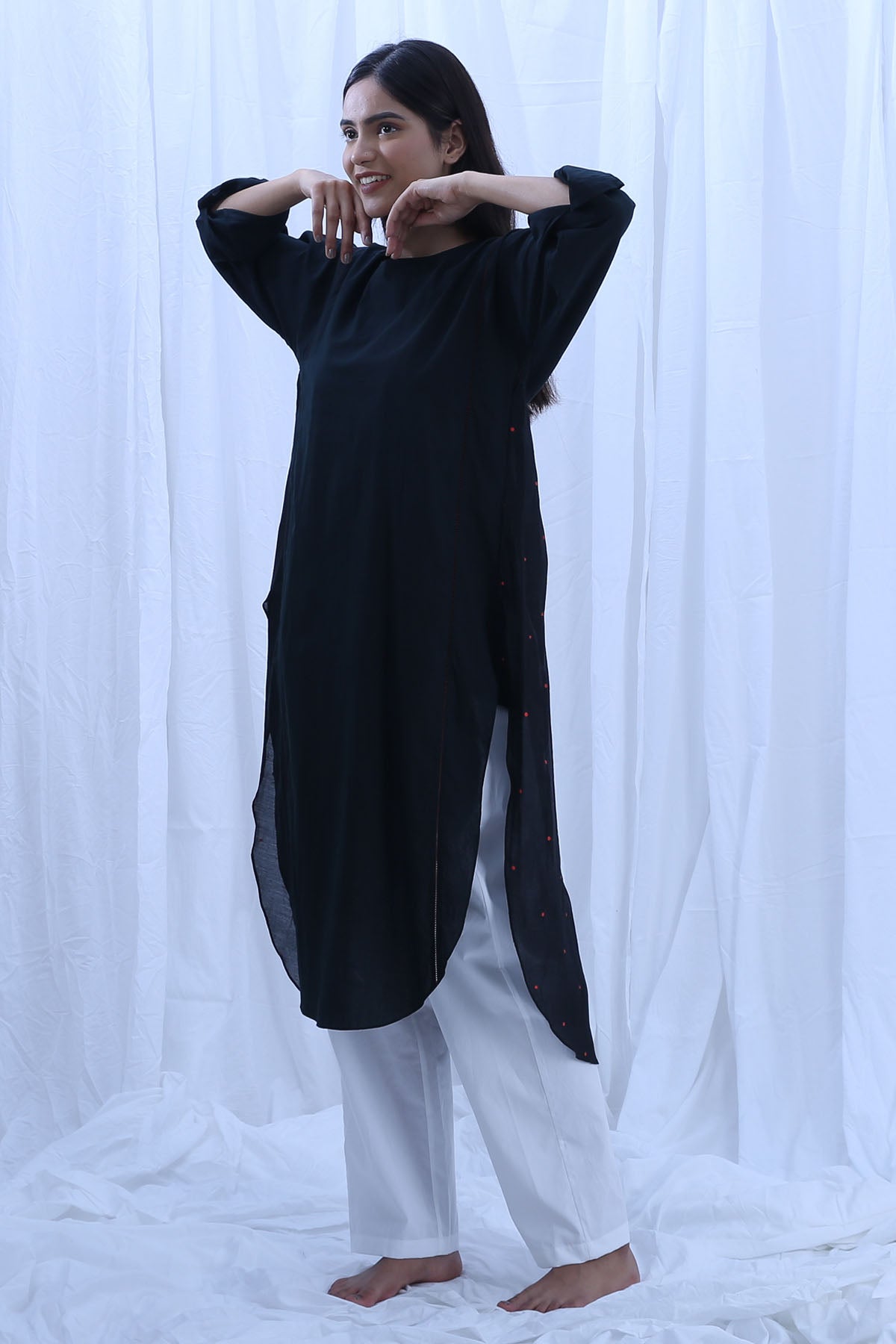 Black & White Print Kurta Set