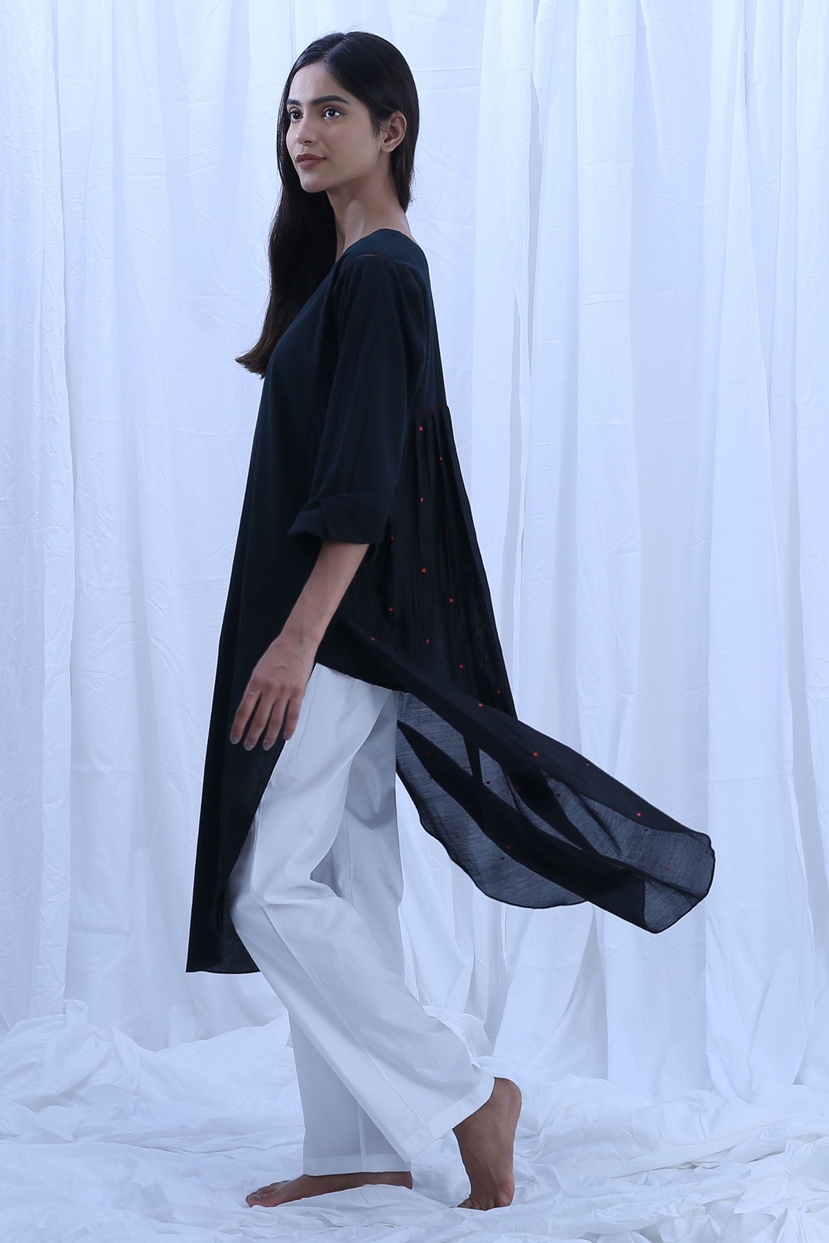 Black & White Print Kurta Set