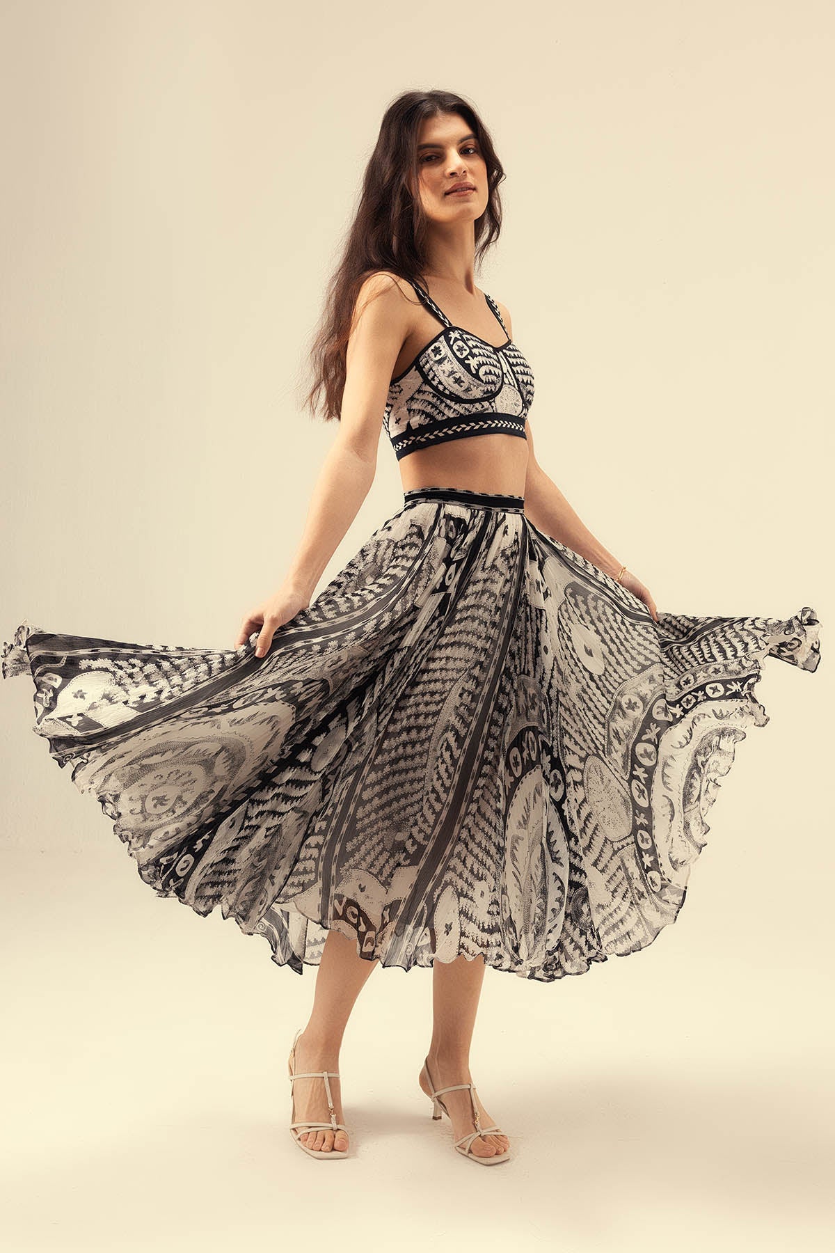 Buy Black & White Printed Co-ord Set by Reena Sharma for women online at ScrollnShops