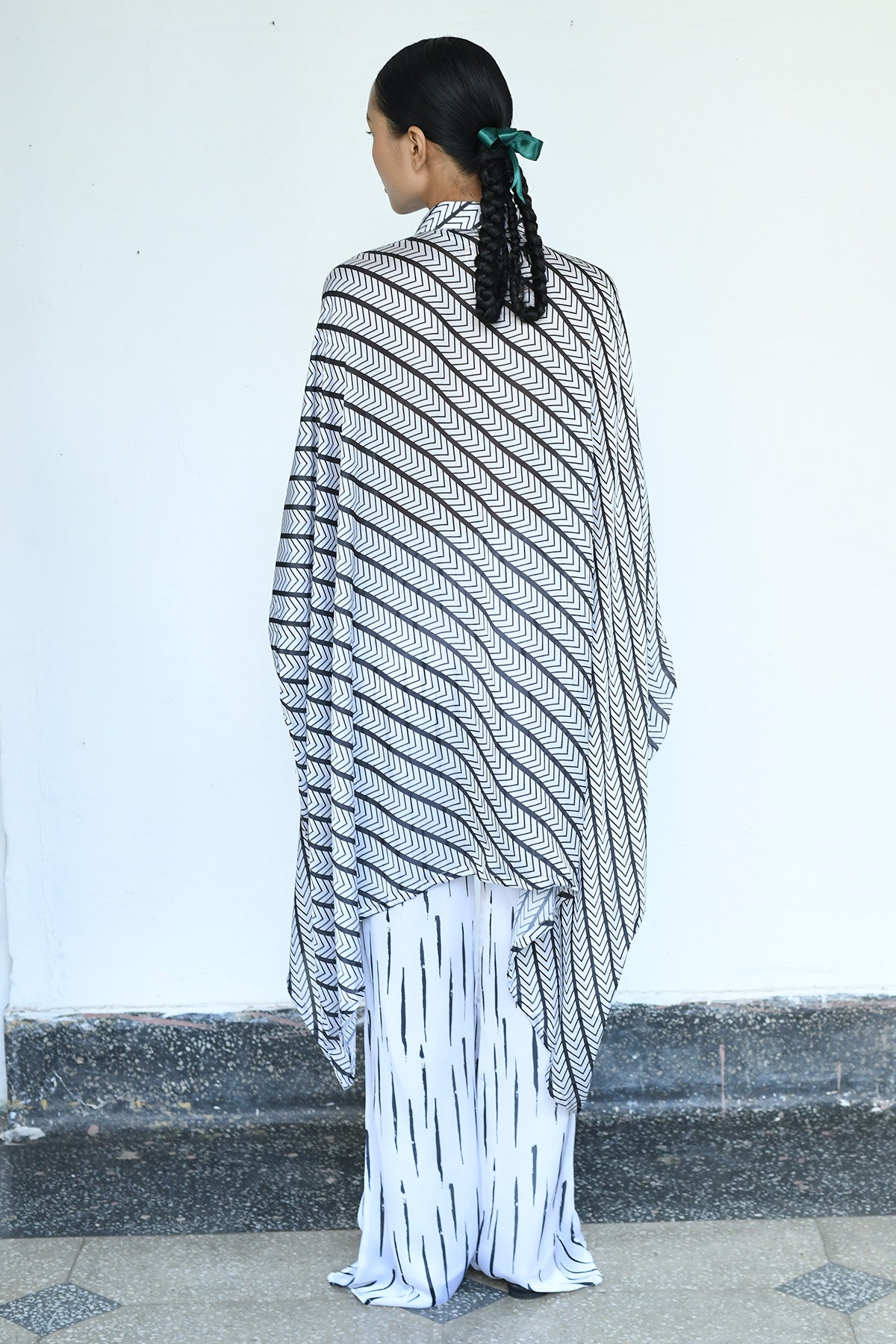 Black & White Printed Kaftan Set