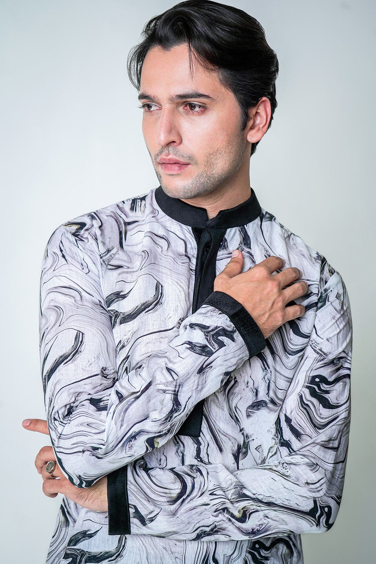 Black & White Printed Kurta Set