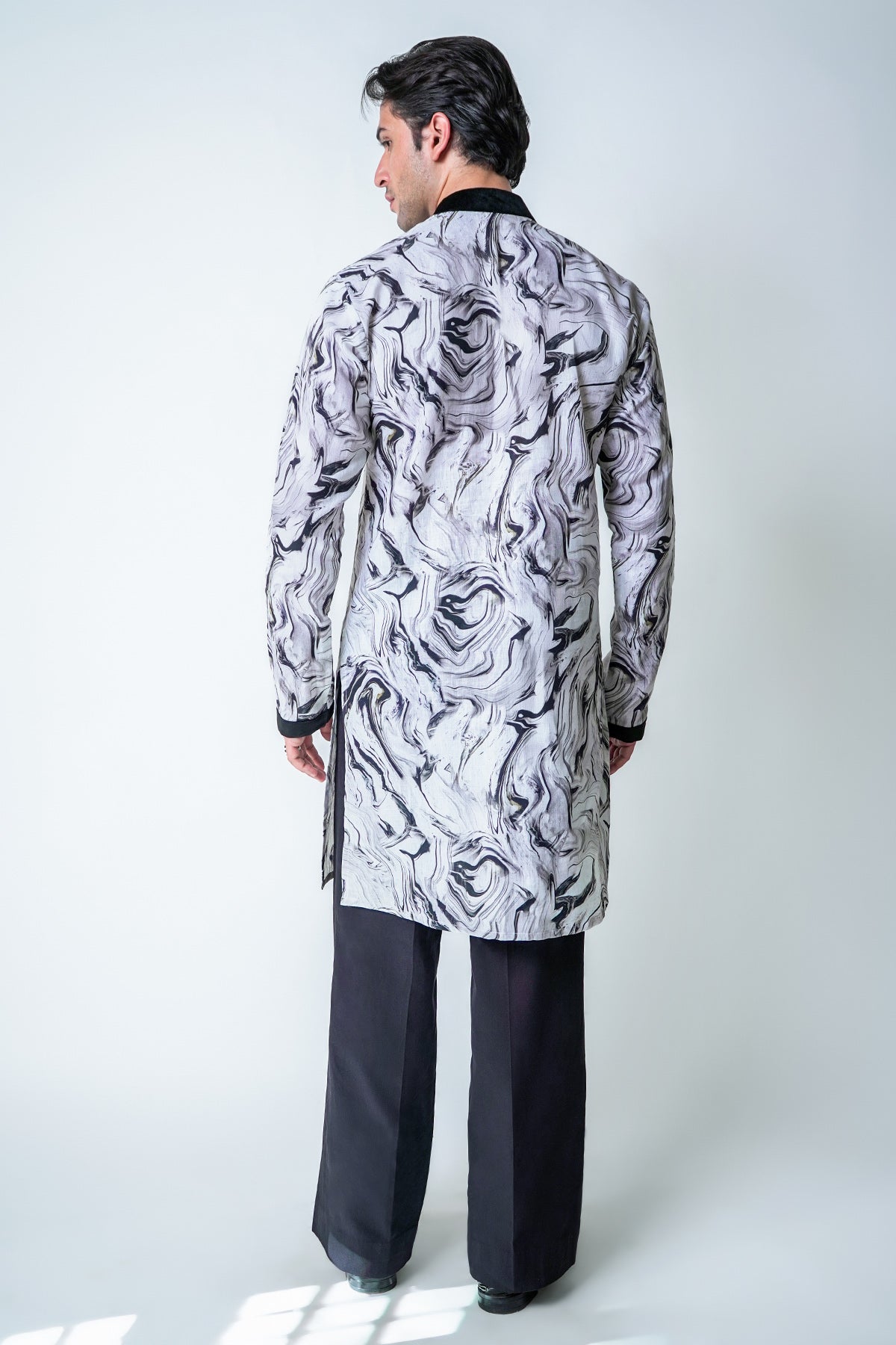 Black & White Printed Kurta Set