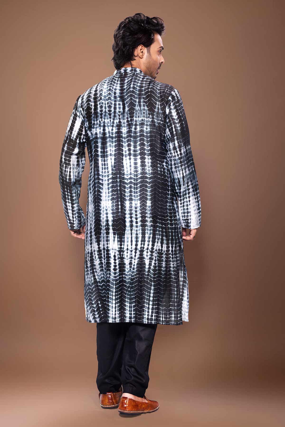 Black & White Tie Dye Kurta Set