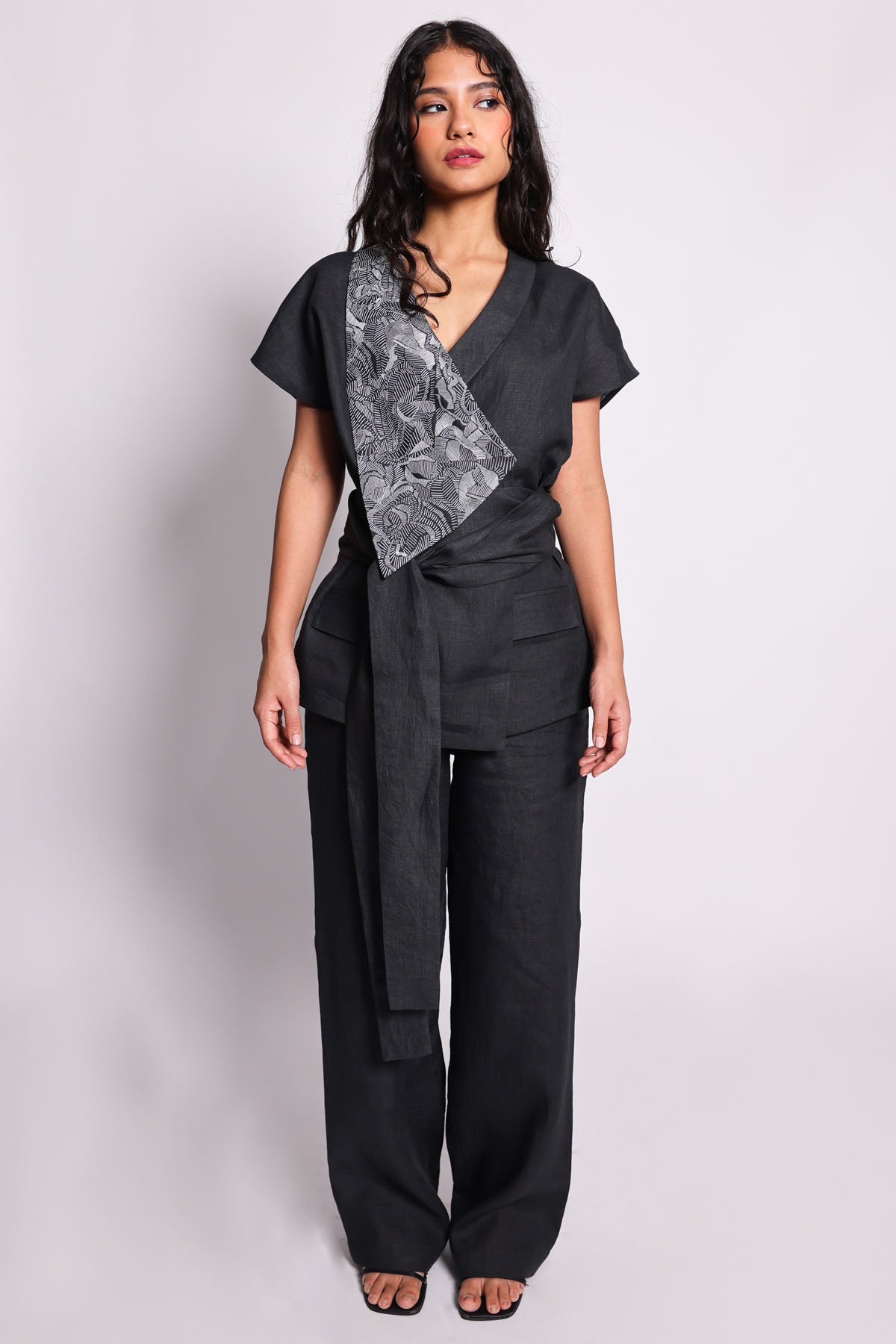 Black Wrap Blazer & Trousers