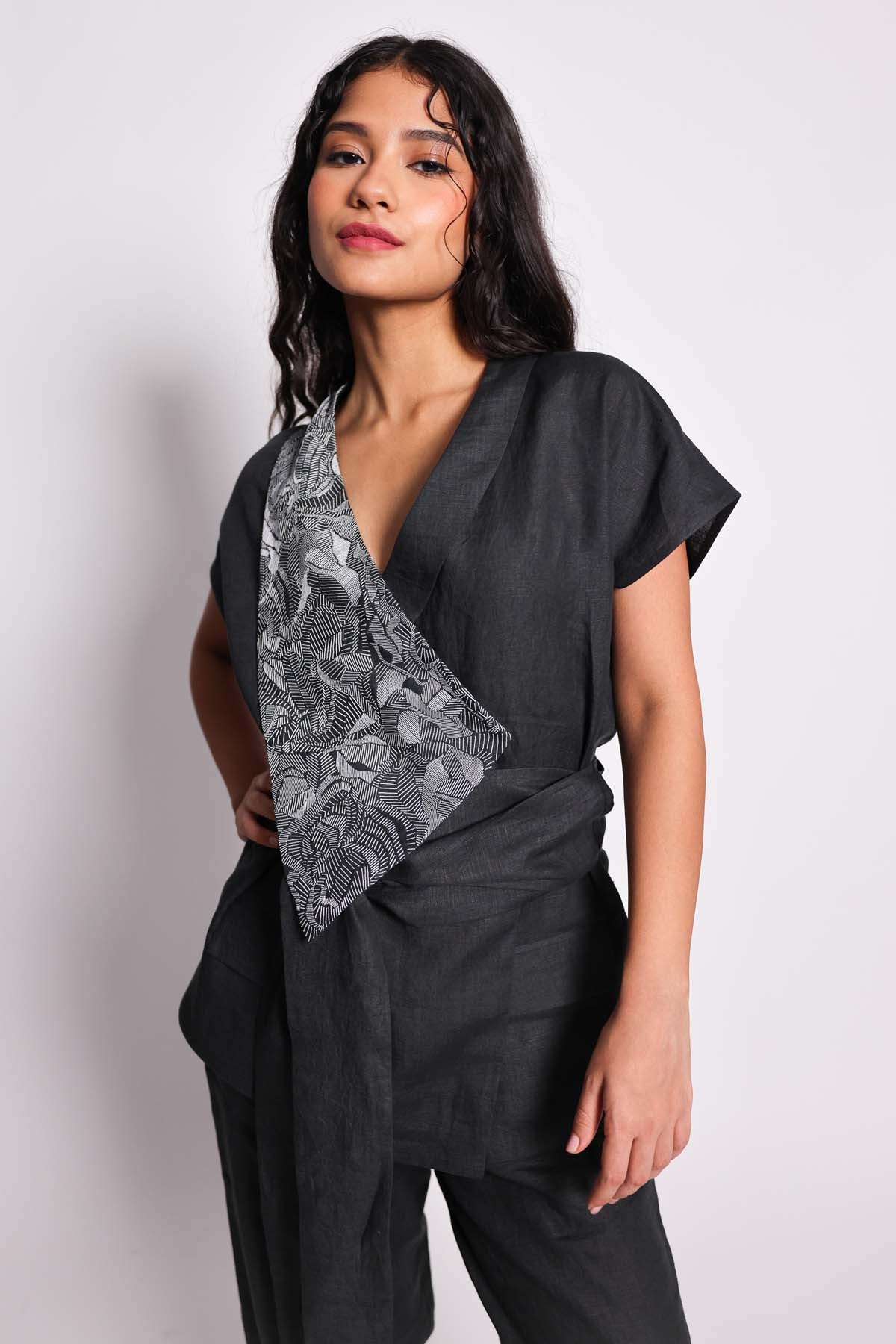 Black Wrap Blazer & Trousers