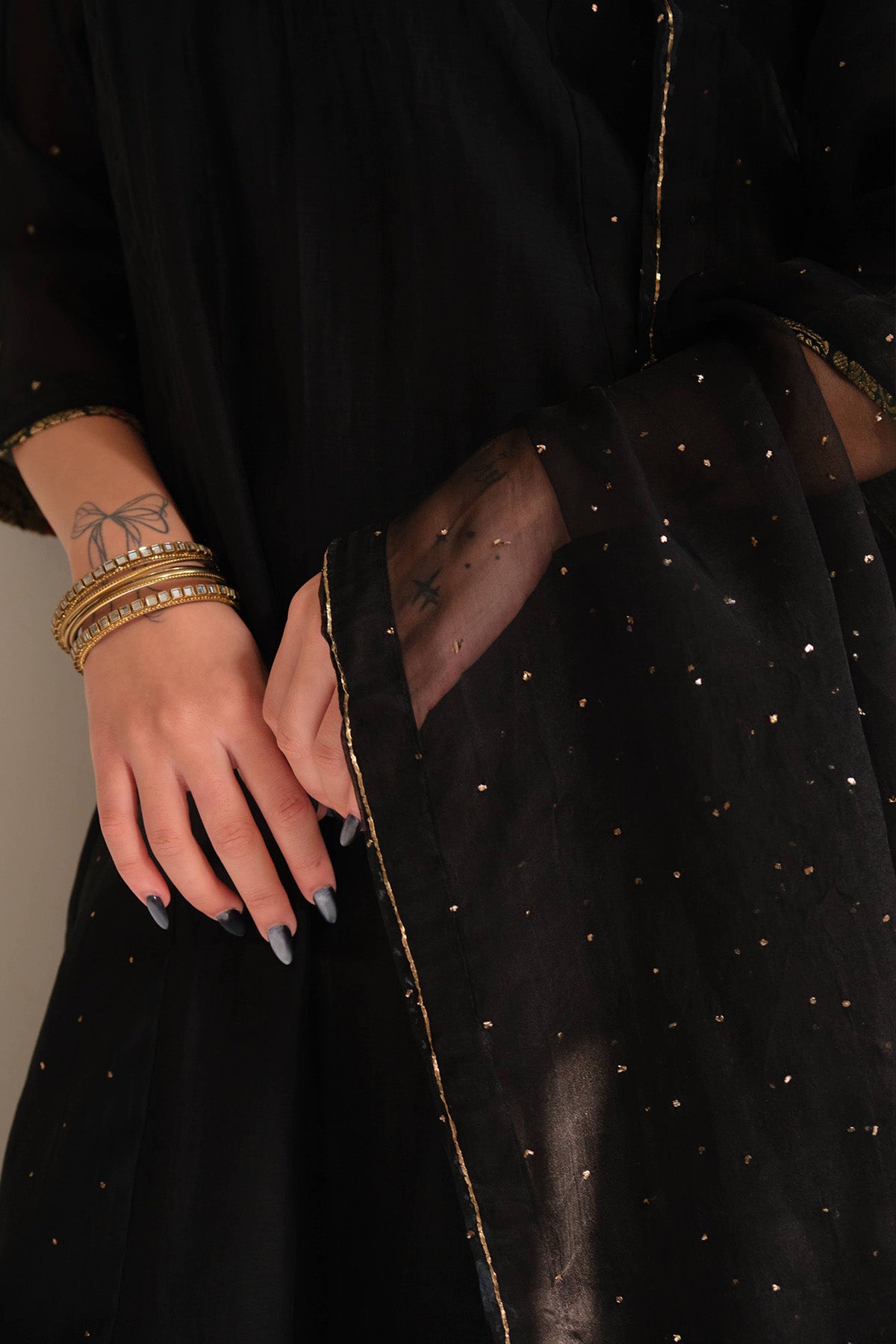 Black Zardozi Kurta And Pants