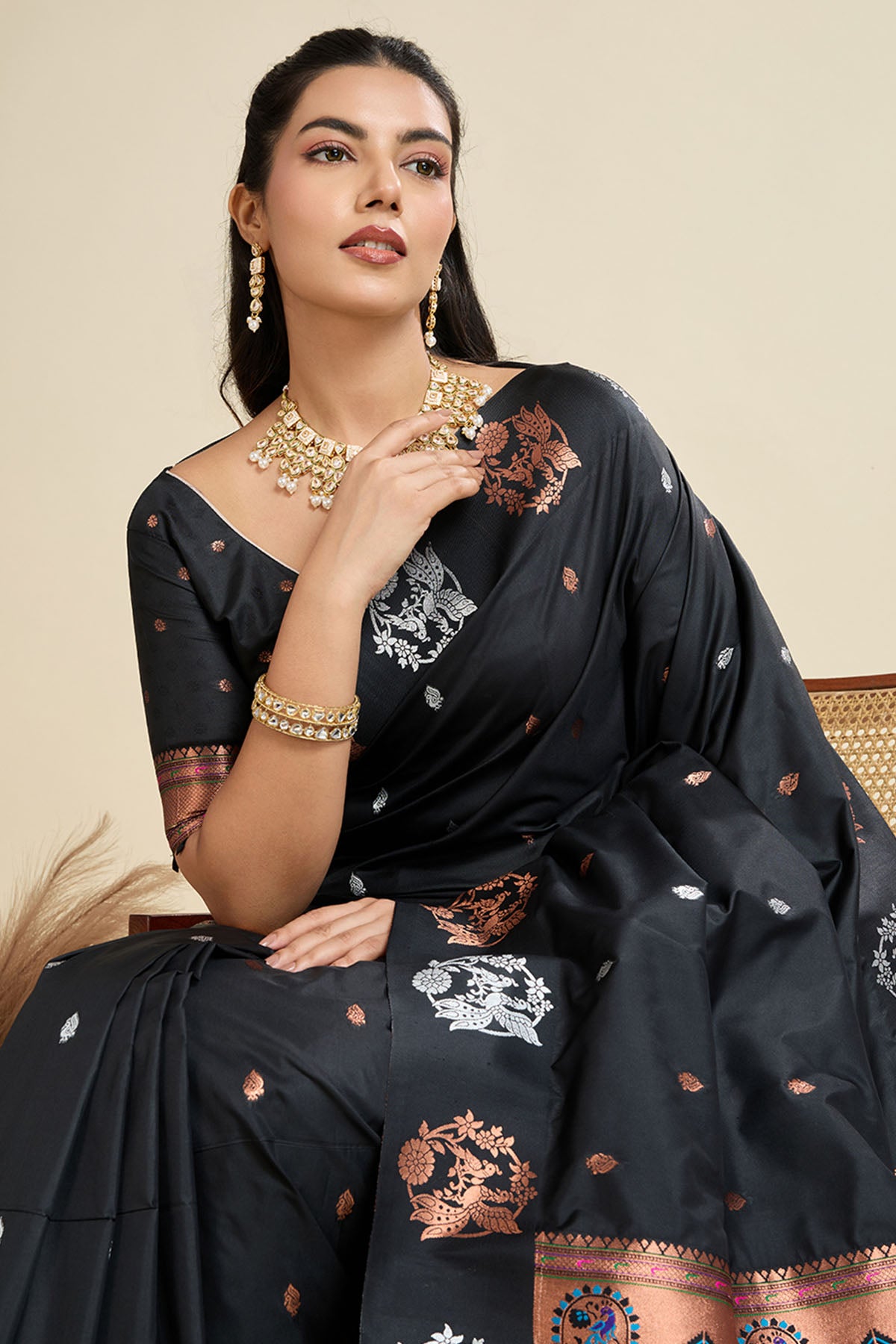 Black Zari Banarasi Silk Saree