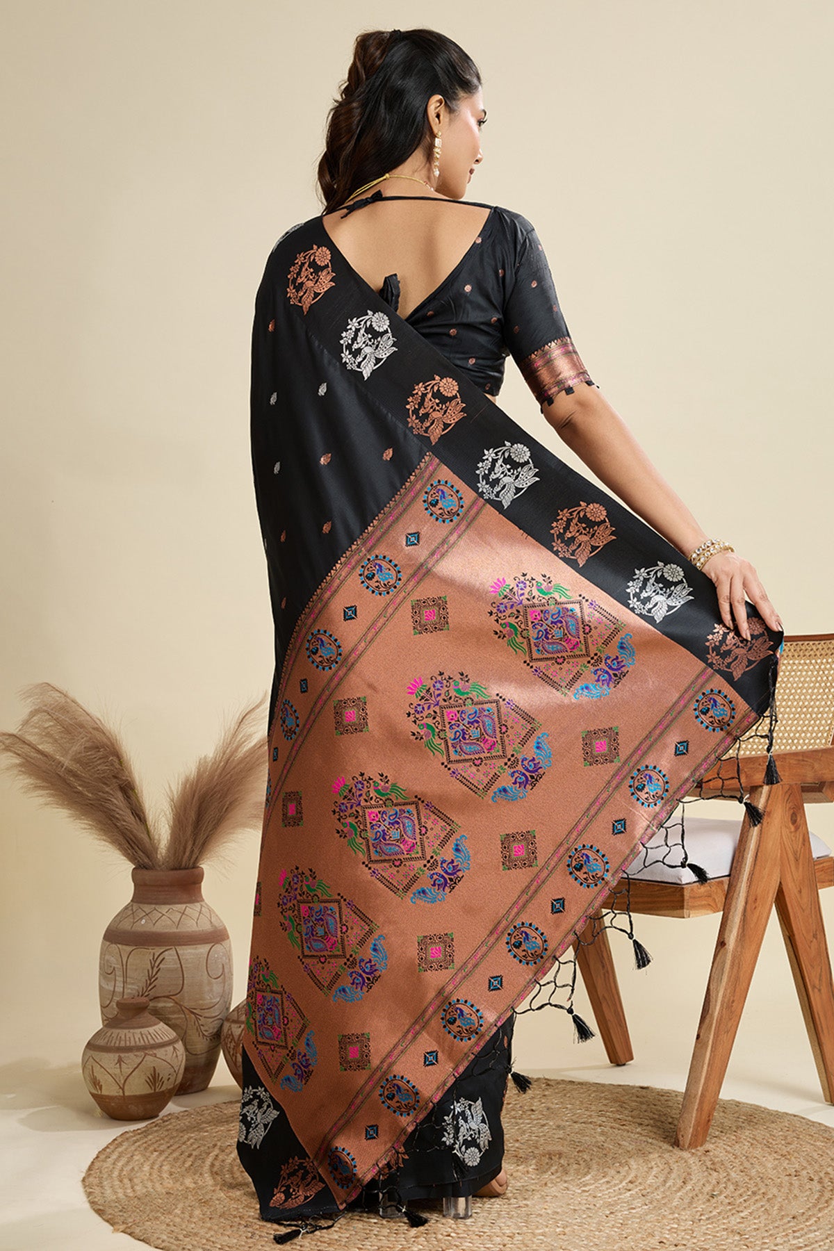 Black Zari Banarasi Silk Saree