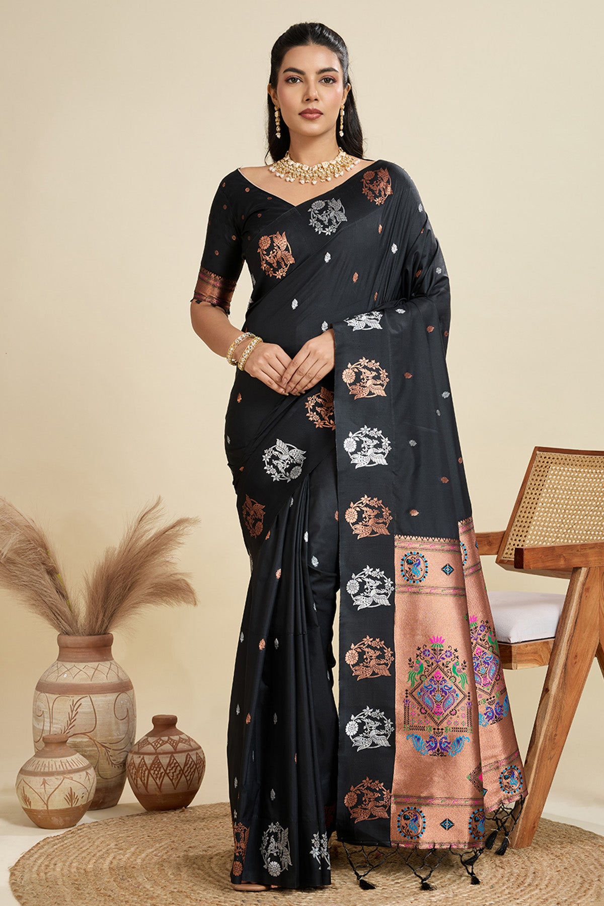 Black Zari Banarasi Silk Saree