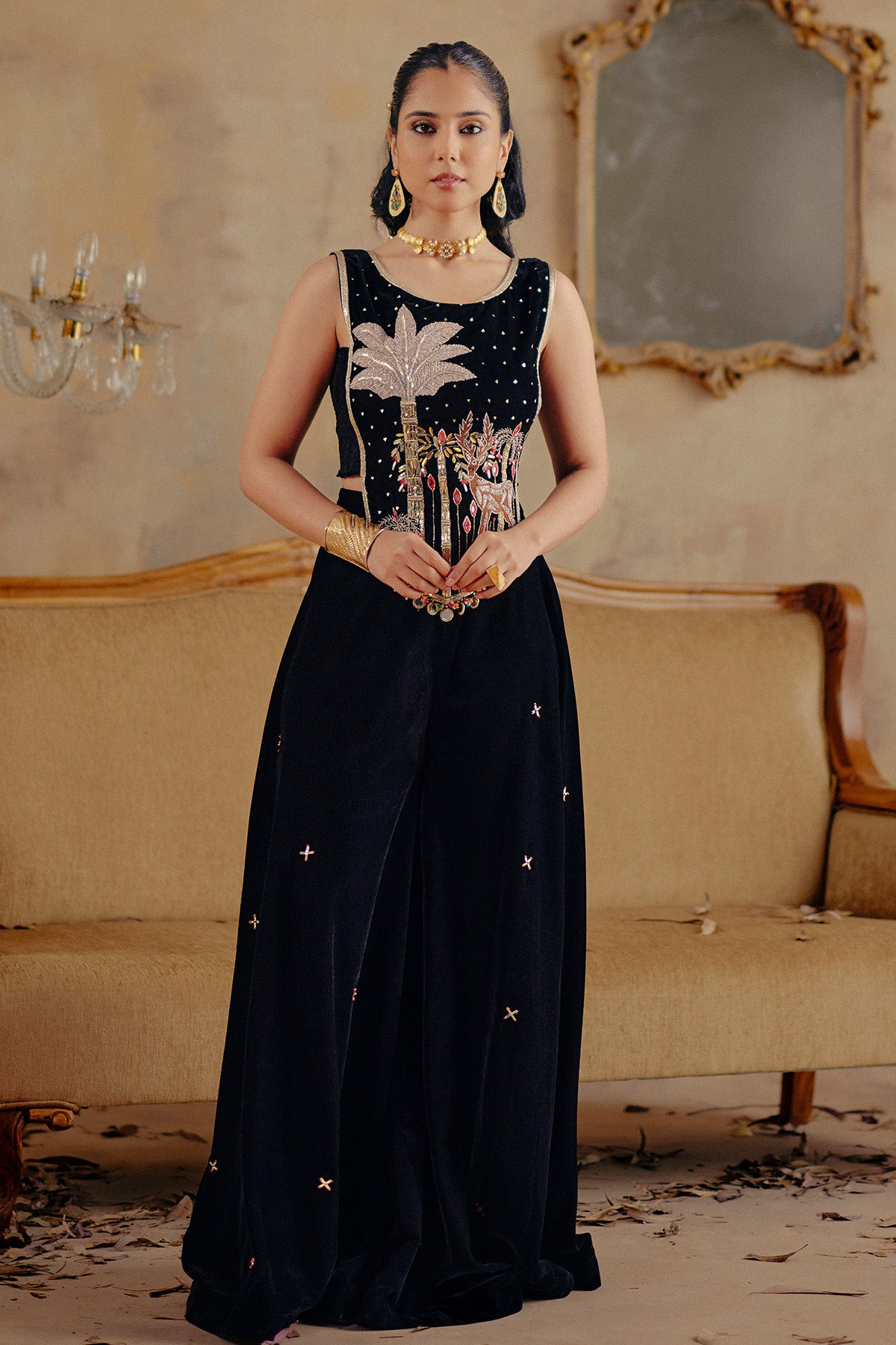 Black Zari Mirror Co-ord Set