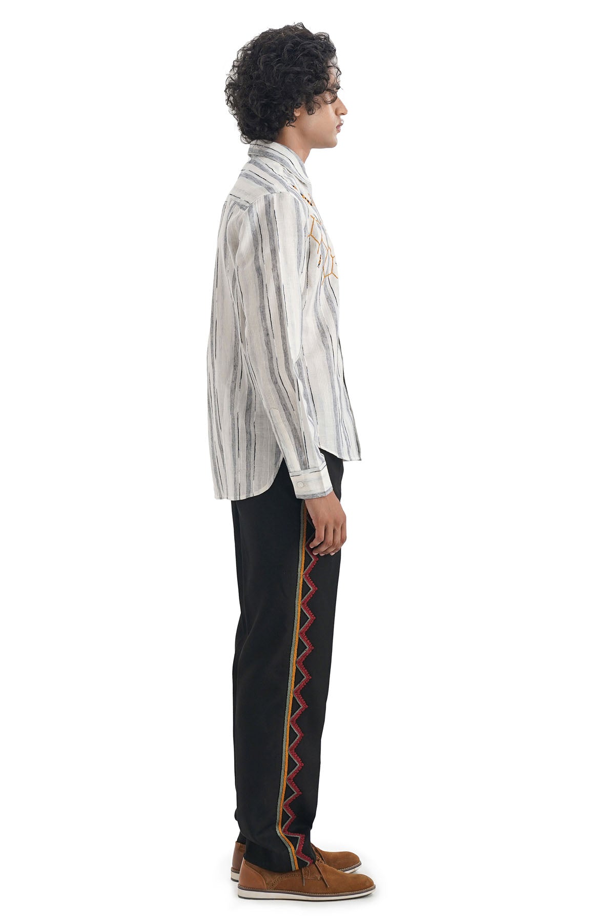 Black Zig-Zag Pattern Pants