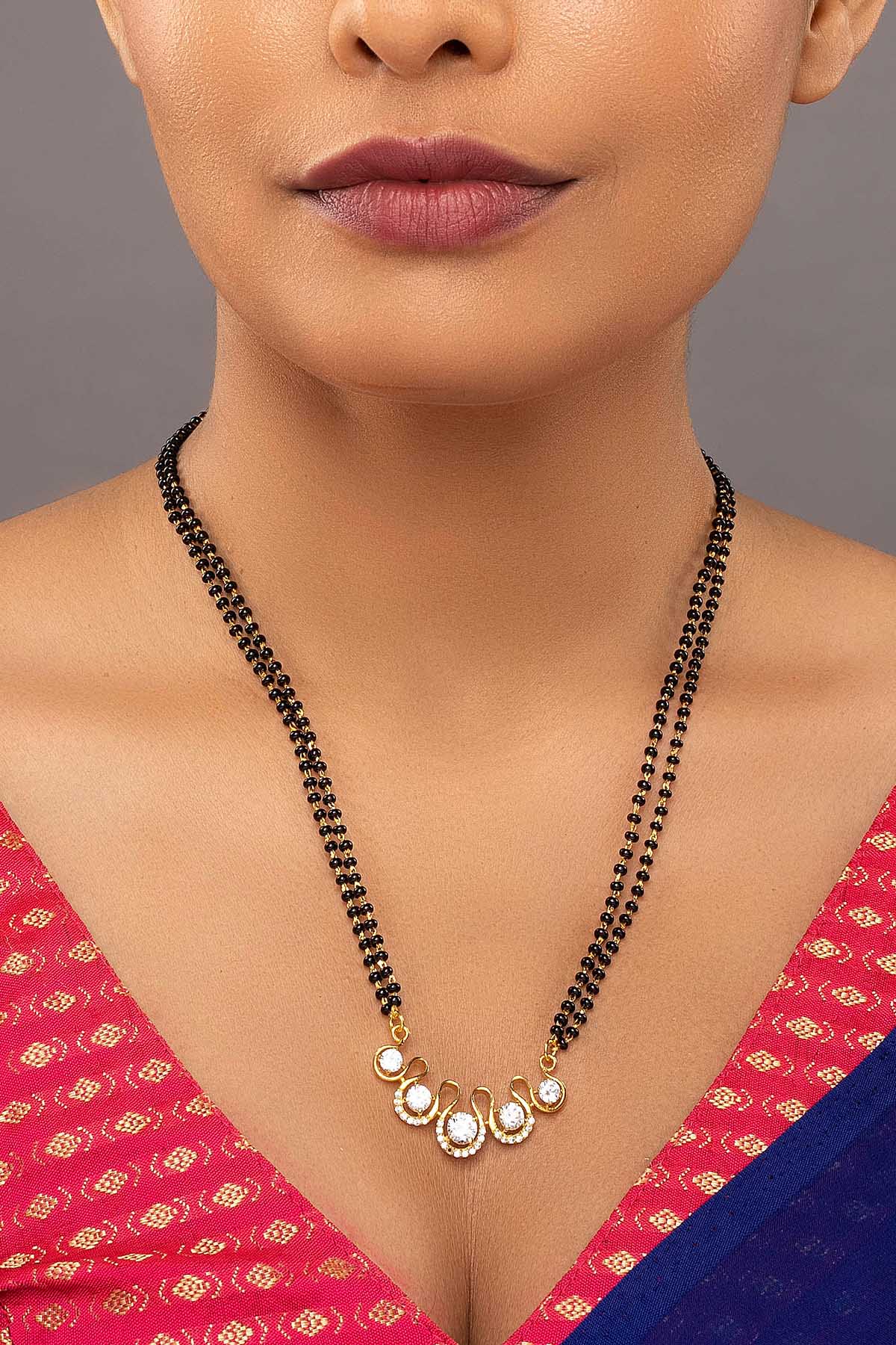 Buy  Black ZigZag Line Mangalsutra for women by Sica online available at scrollnshops