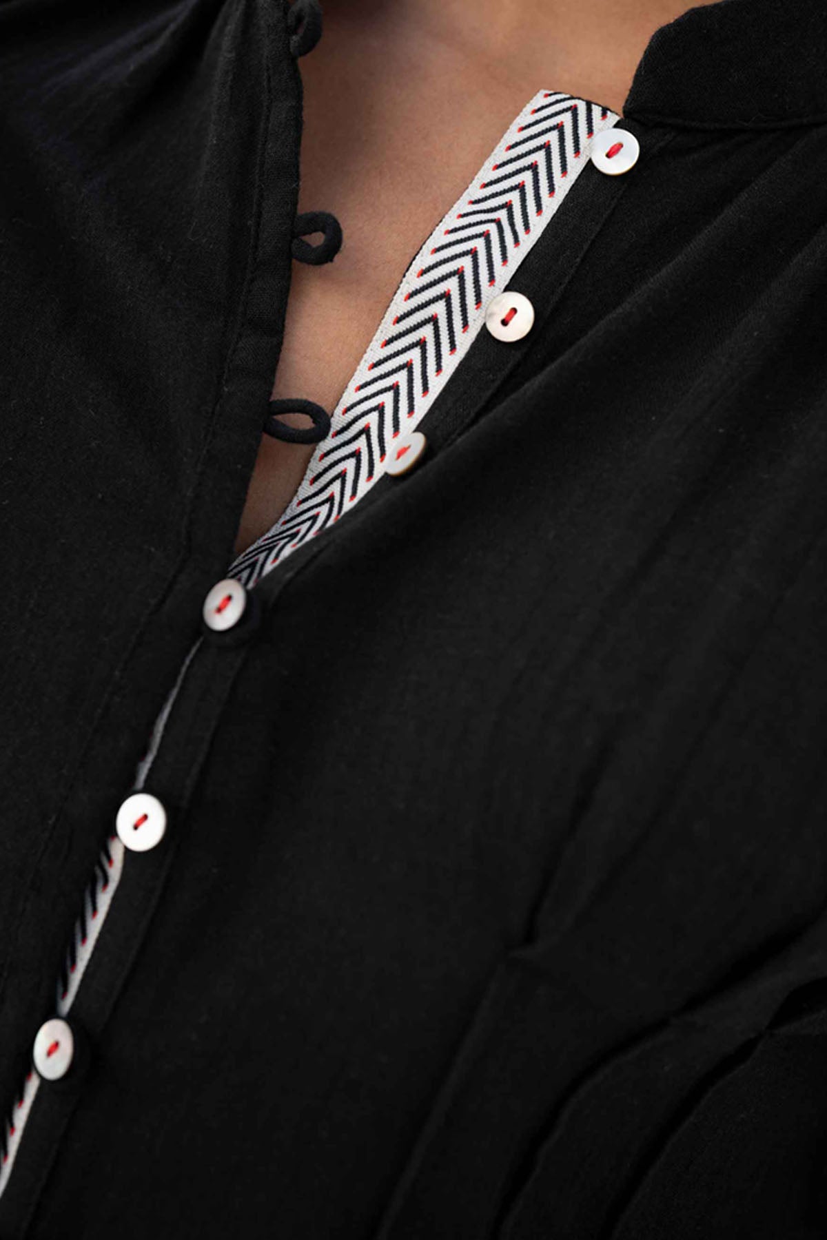 Black Cotton Guaze Shirt