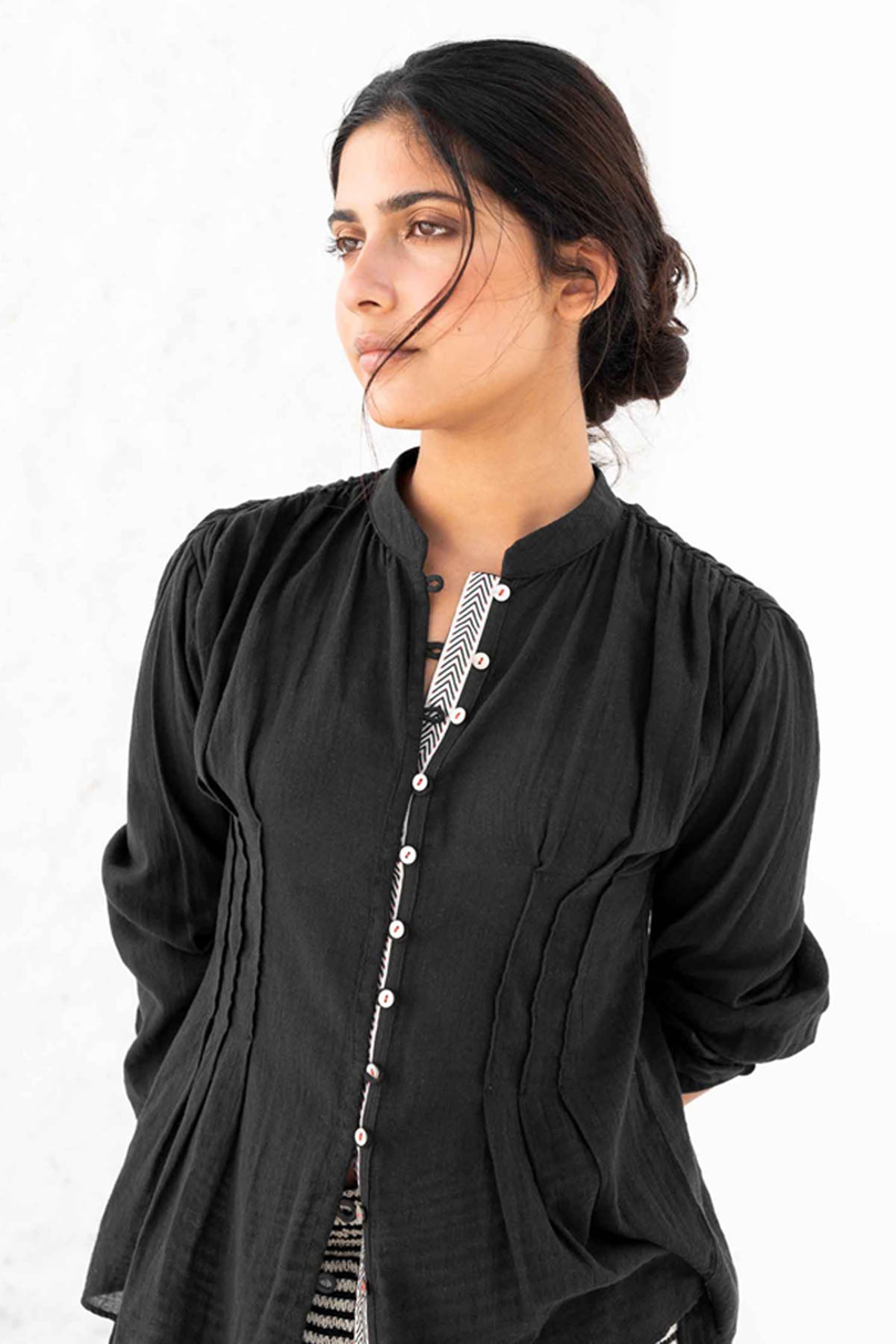 Black Cotton Guaze Shirt