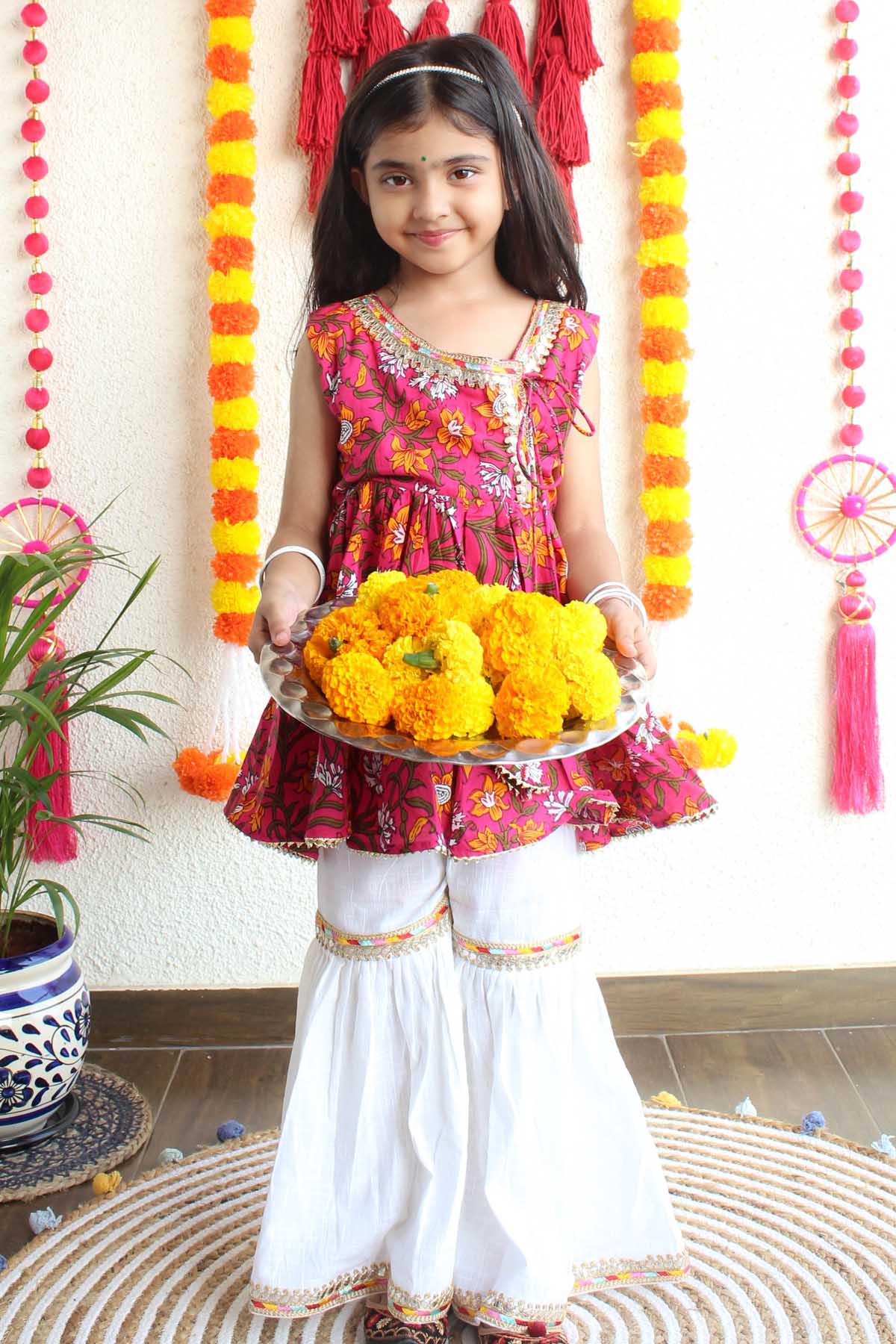 Block Print Kurta Sharara Set