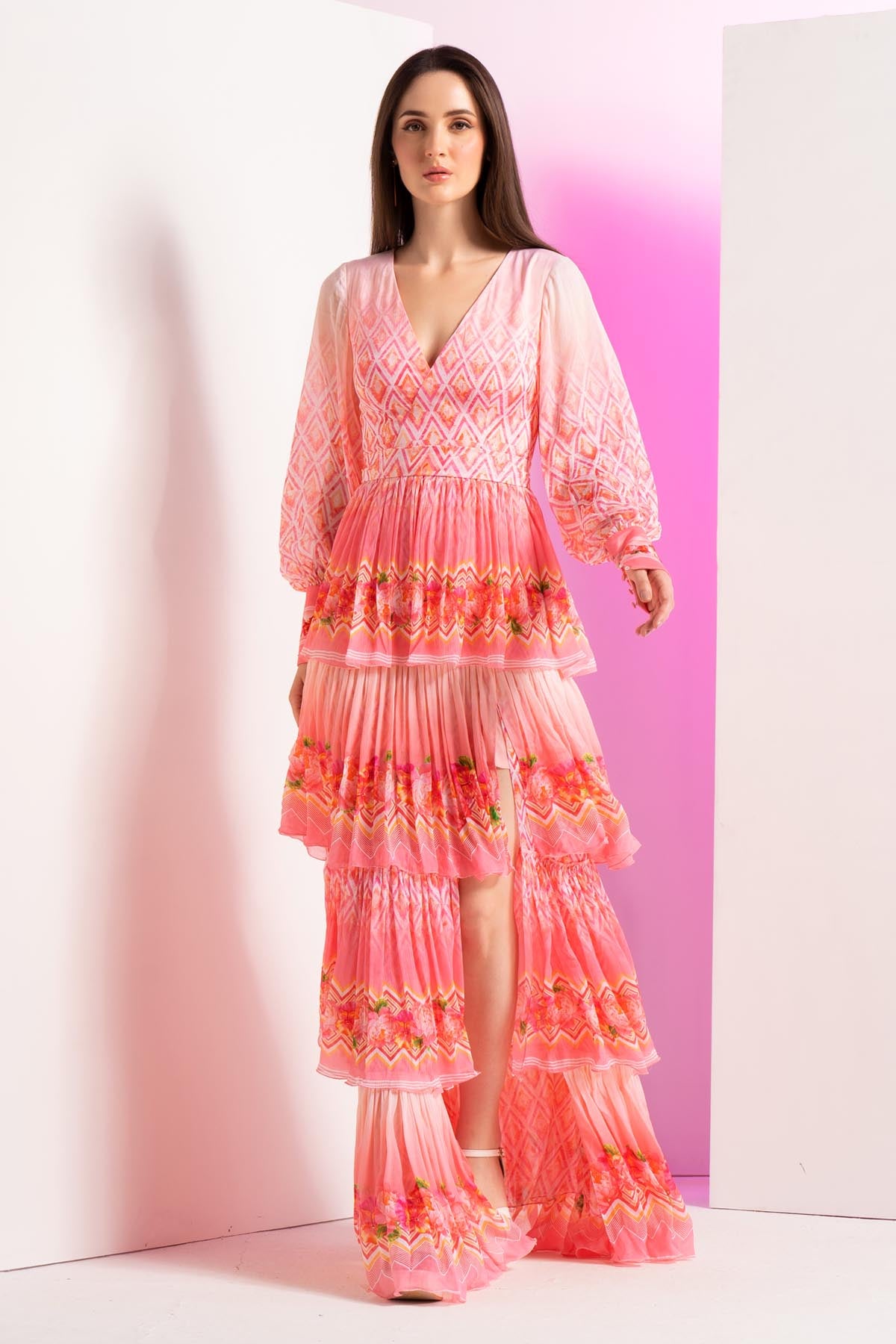 Blooming Floral Tiered Dress