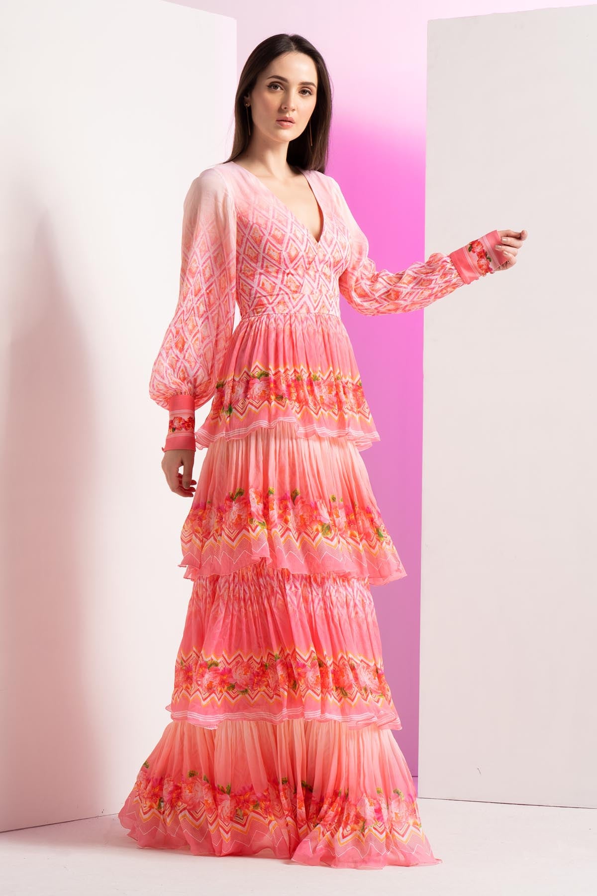 Blooming Floral Tiered Dress