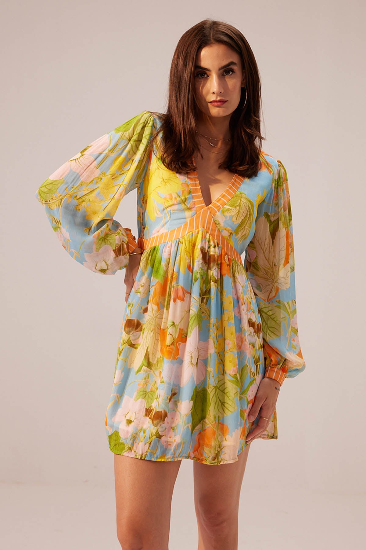 Blooming Print Short Dress