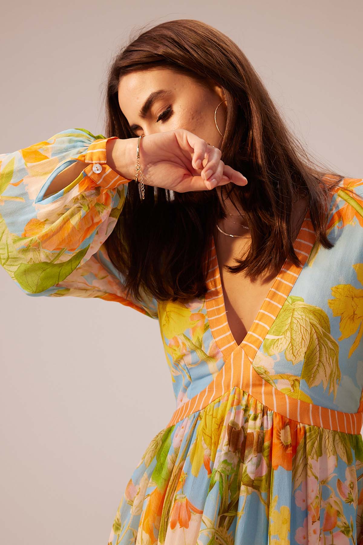 Blooming Print Short Dress