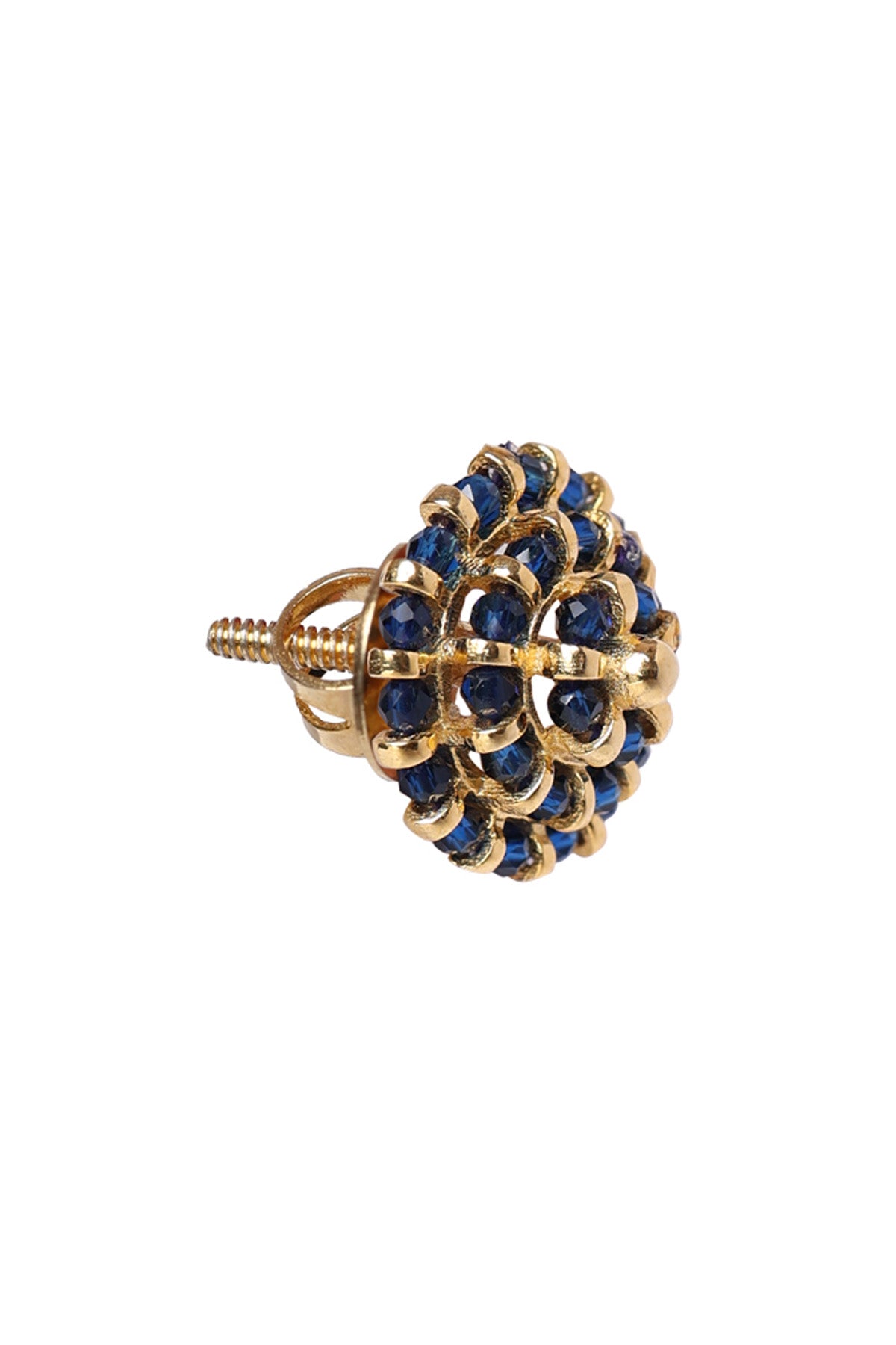 Blue Beaded Zirconia Earrings