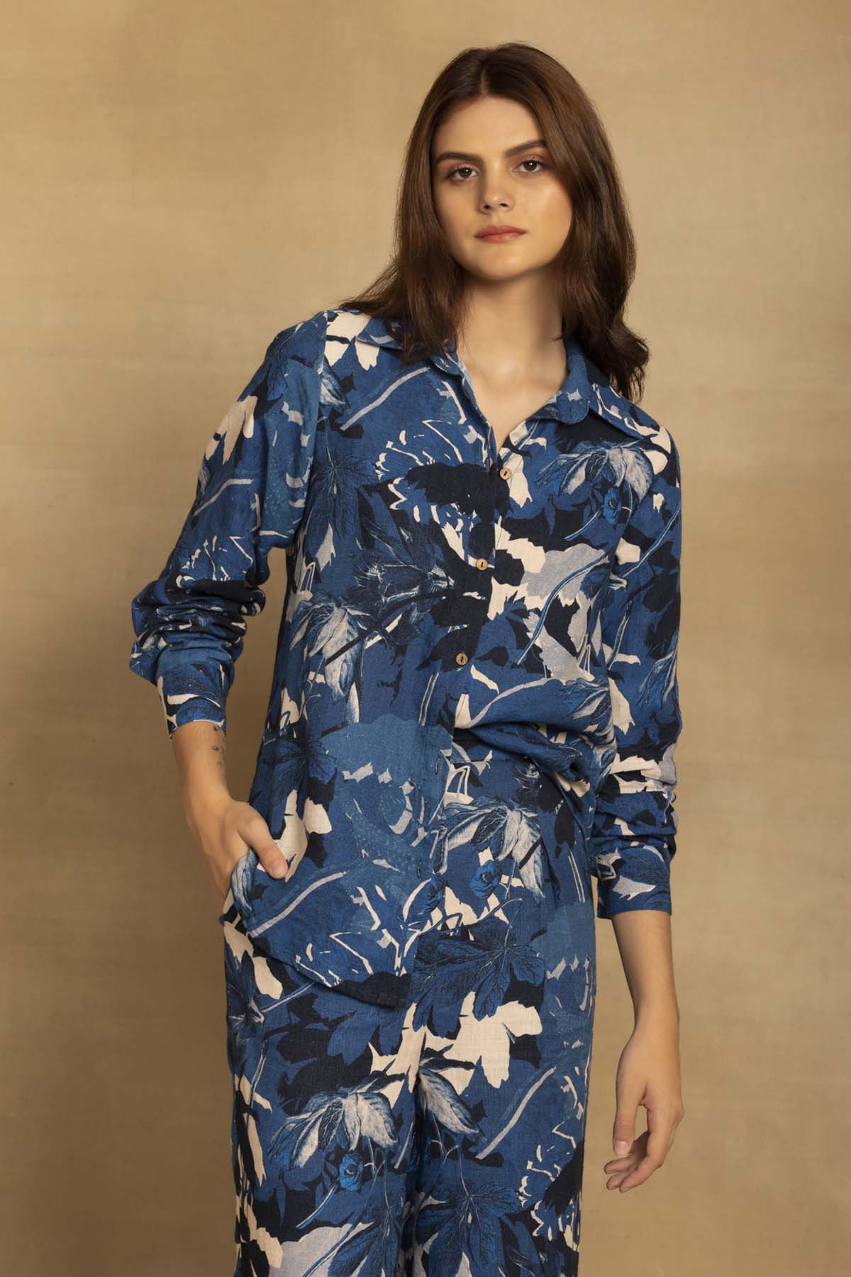 Blue Botanical Print Co-ord Set